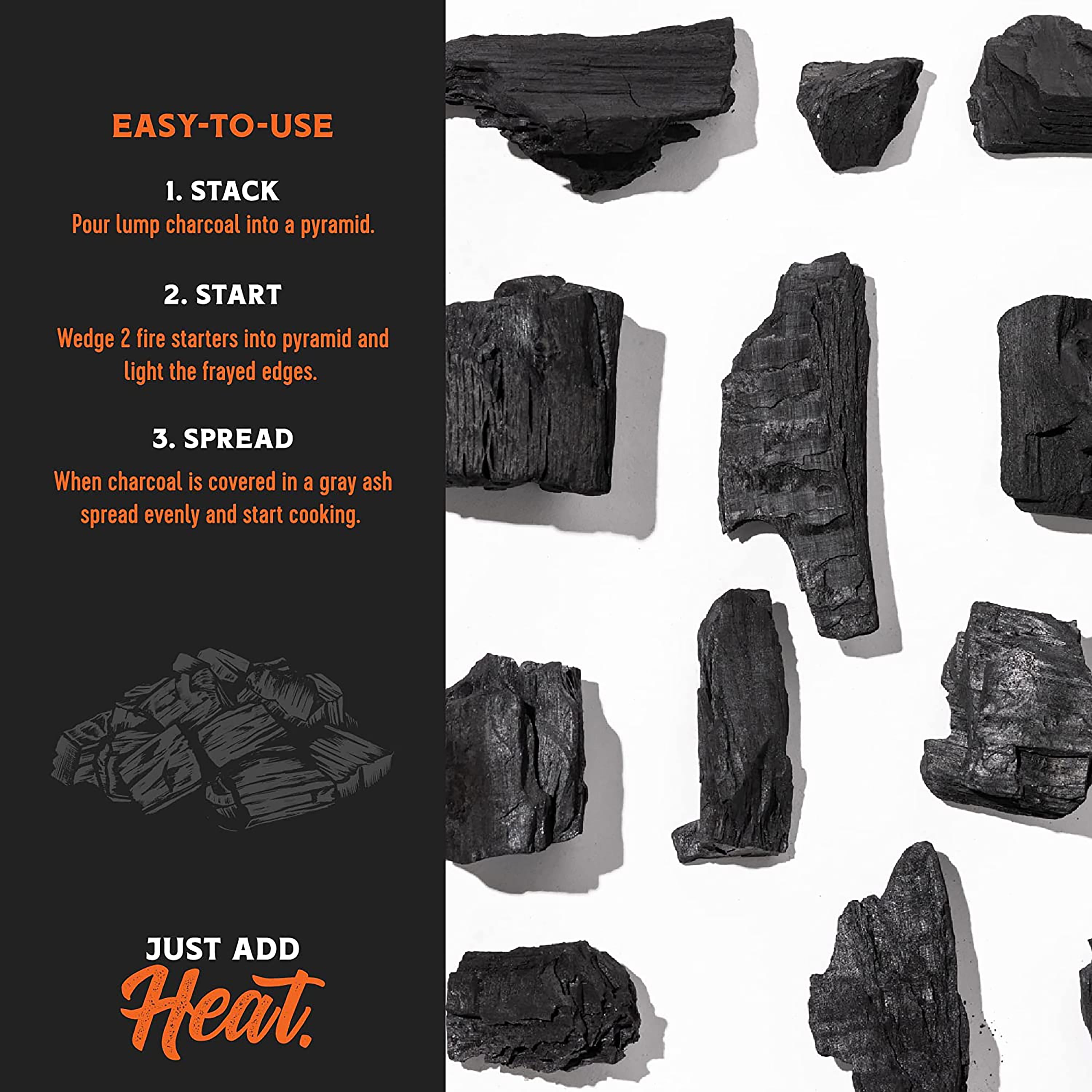 Fire & Flavor Premium All Natural Hardwood Lump Charcoal (20 lb) d65u0
