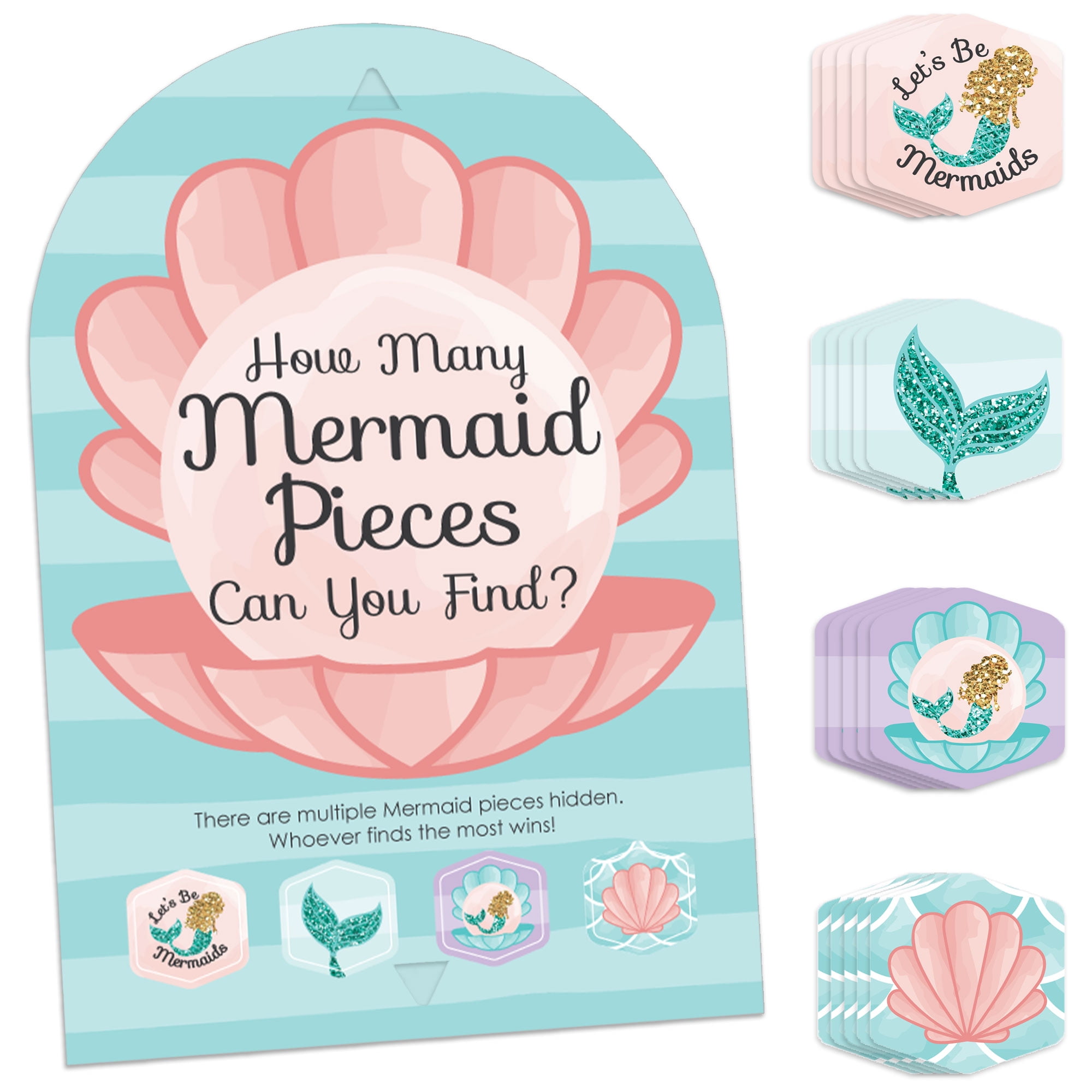 Big Dot of Happiness Let’s Be Mermaids Scavenger Hunt Game Set (48 Pieces, 7.5 in x 11 in) x7twq