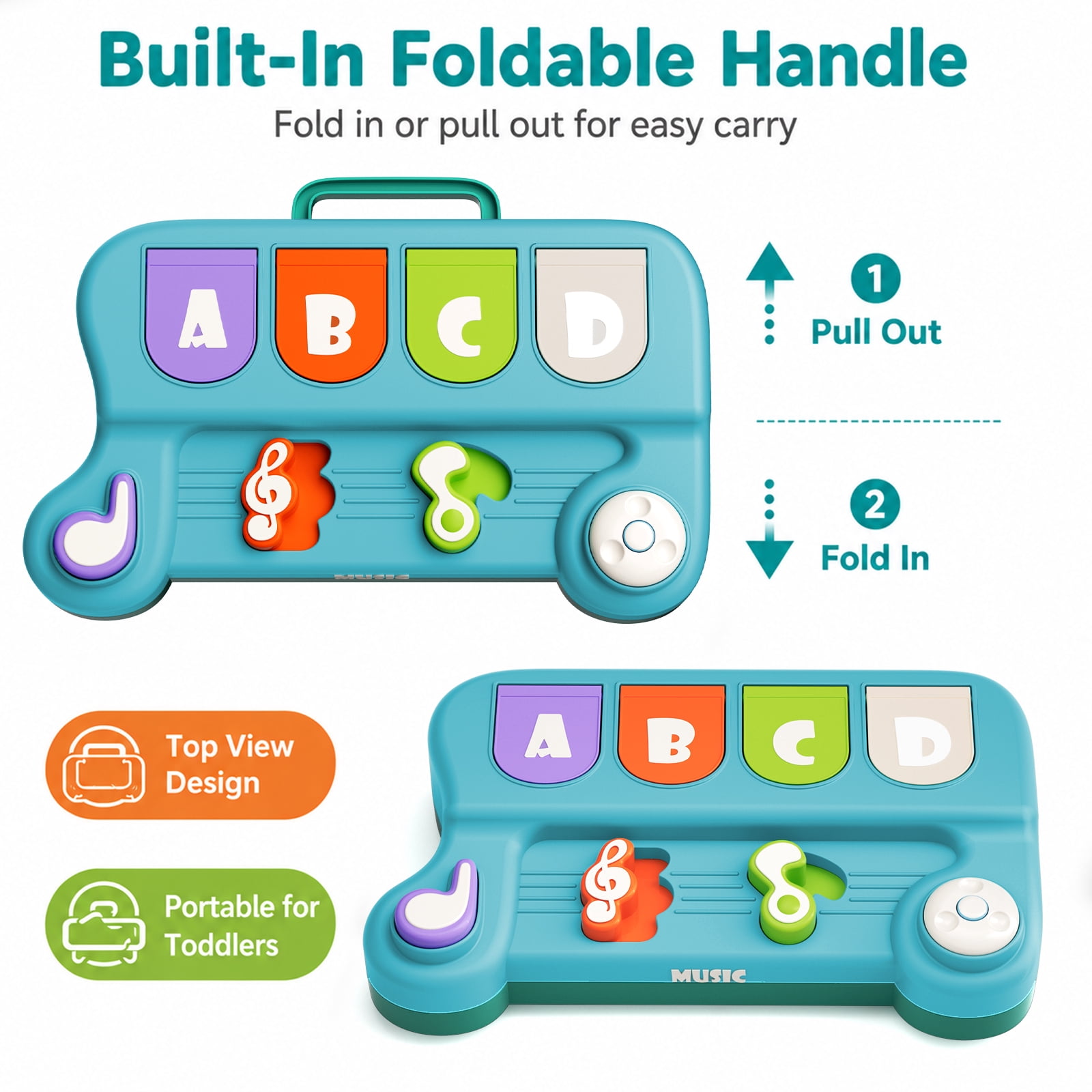 Dimoarch Pop Up Interactive Musical Toy for Toddlers, Educational Cause and Effect Activity Center (14.01 x 8.31 x 4.37 in) fd5a6