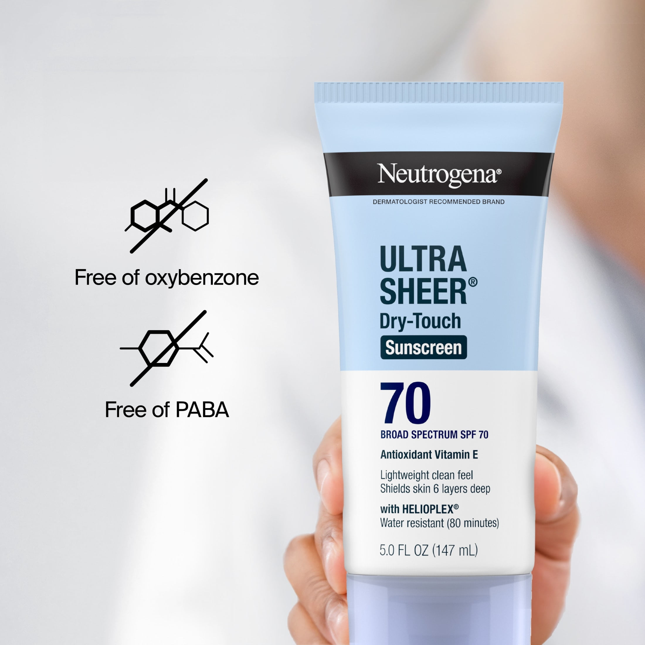 Neutrogena Ultra Sheer Dry-Touch Sunscreen SPF 70 Broad Spectrum Sun Protection (5 fl oz) 5kb1d