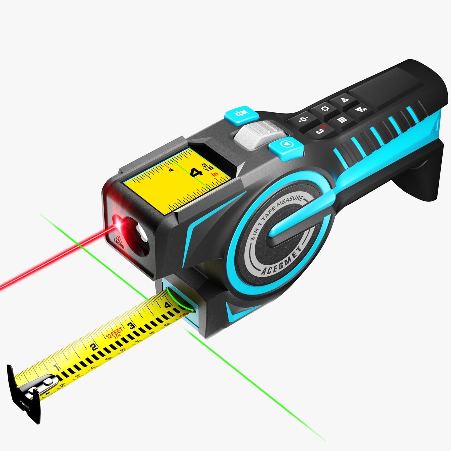 Mileseey DTX10 3-in-1 Digital Laser Tape Measure with Auto-Lock (Blue, 330 ft) ltyi6