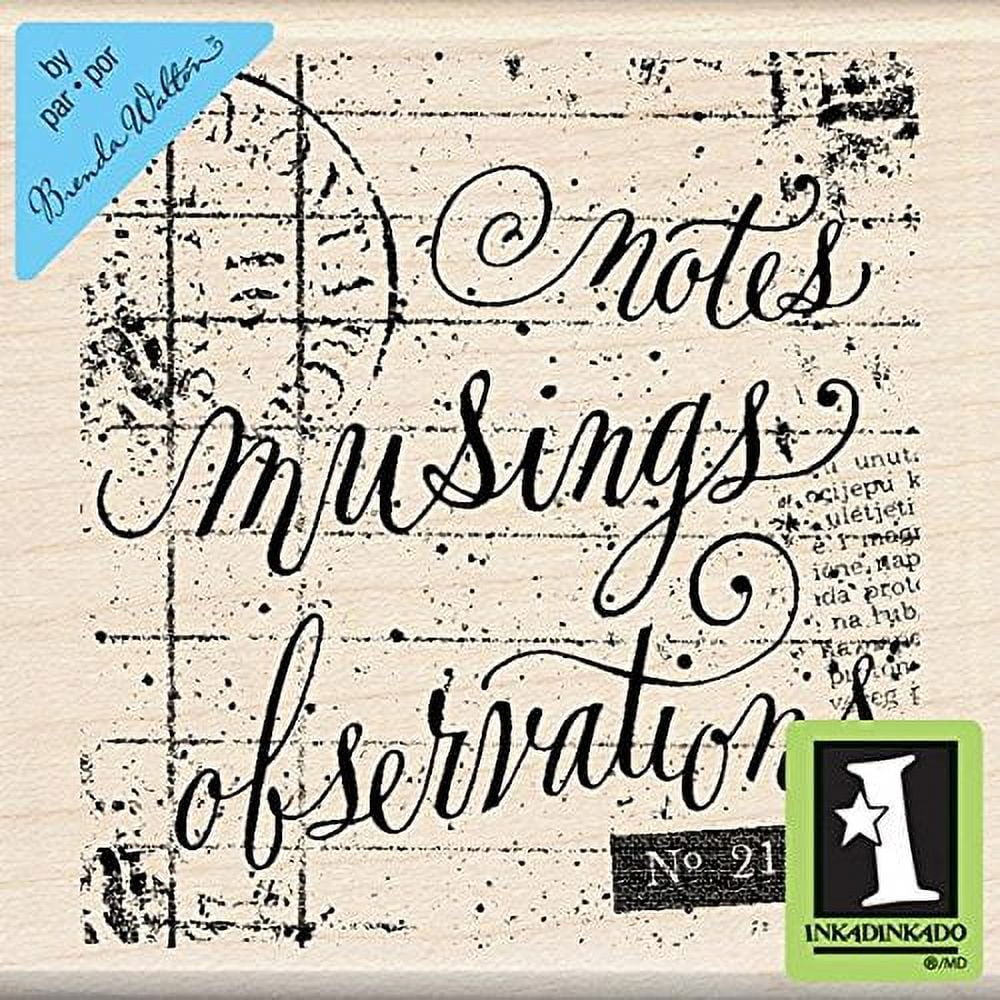 Inkadinkado Mounted Rubber Stamp for Scrapbooking and Card Making (Notes Musing, 3 in x 3 in) 5514j