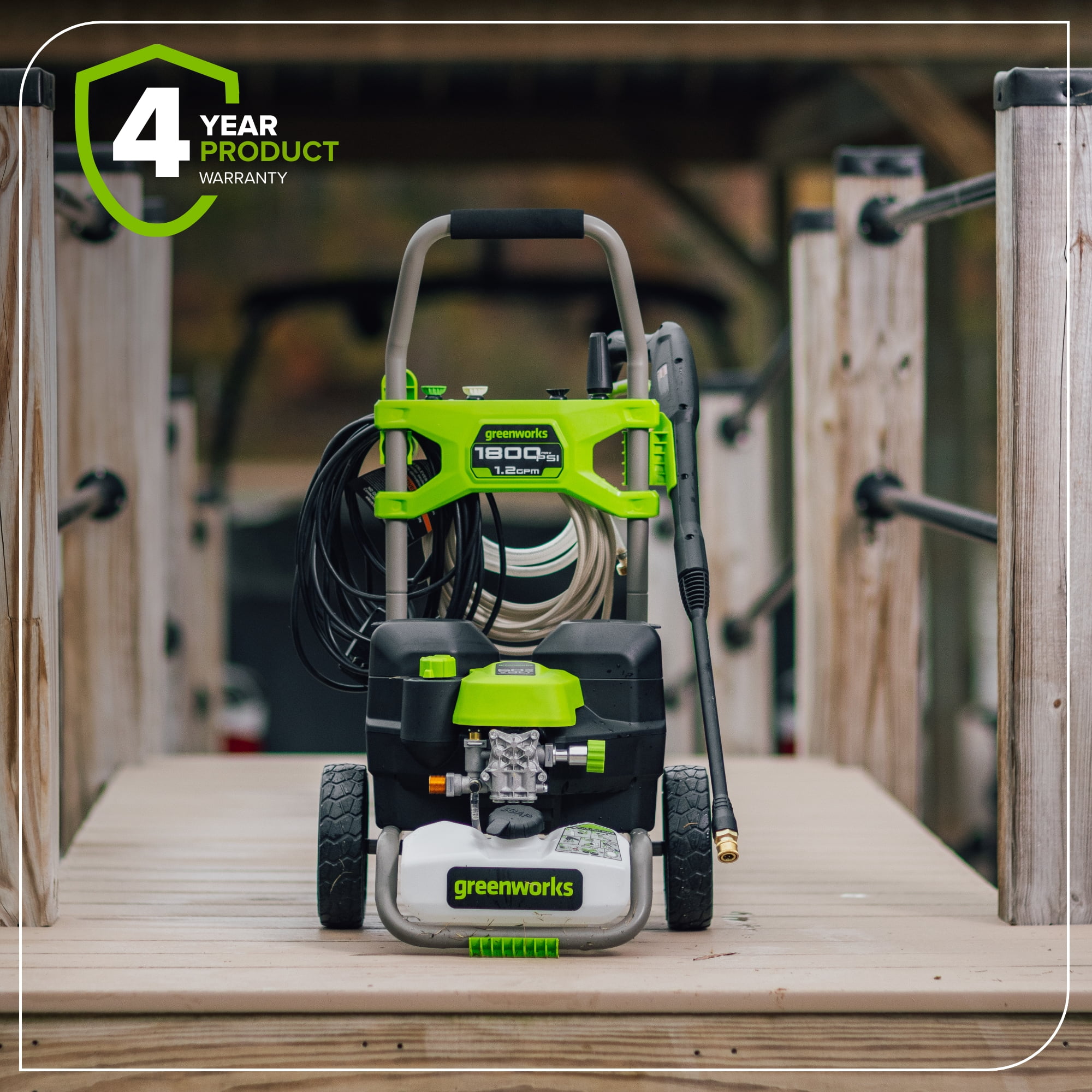 Greenworks Hybrid 60V Electric Cold Water Pressure Washer (1800 PSI, 1.2 GPM, 25 ft Hose) 1u5o1