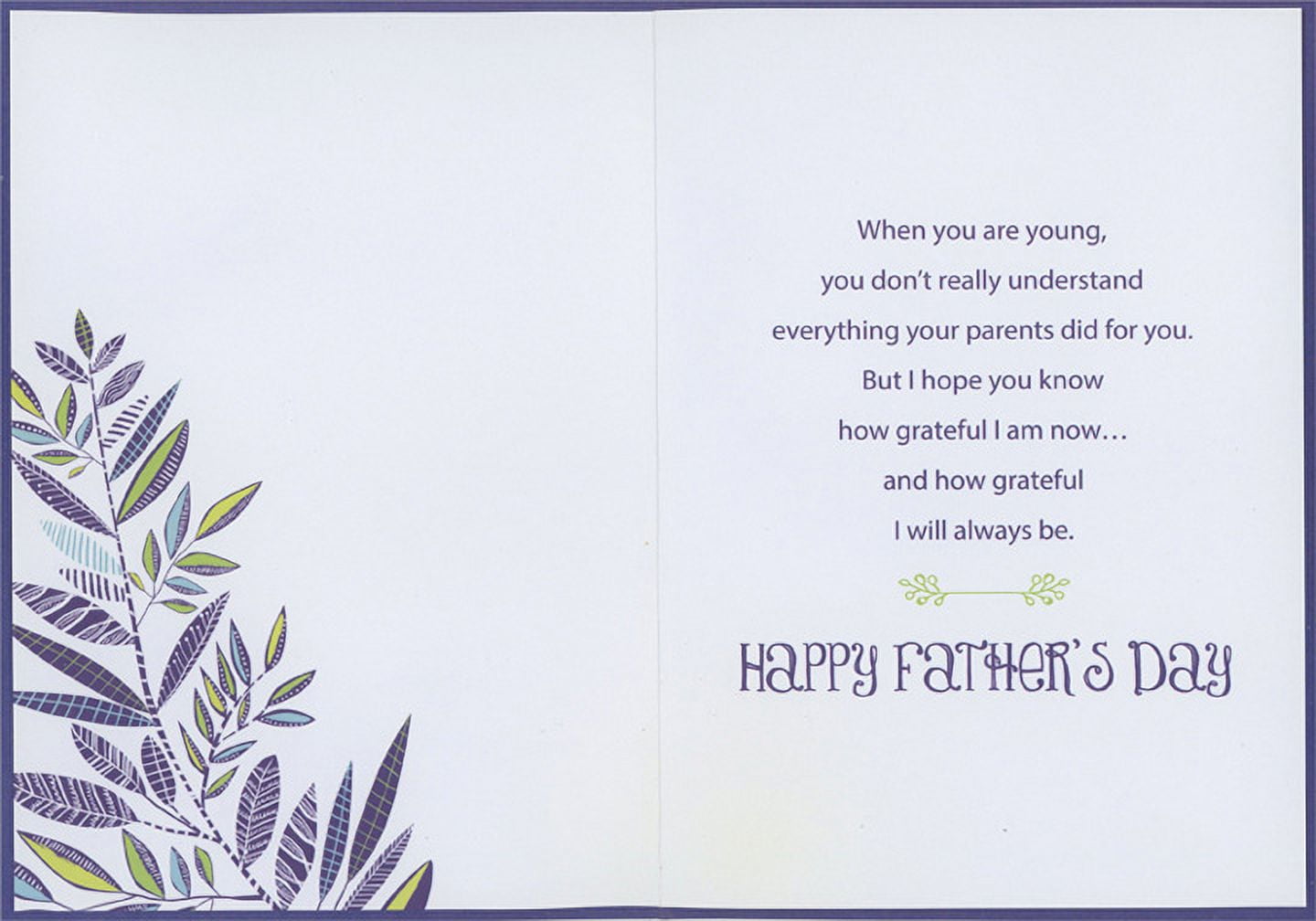 Designer Greetings Father's Day Card for Dad from Daughter, Hand Decorated 3D Die Cut Leaves with Sequins (5.25 in x 7.5 in) oqi9v