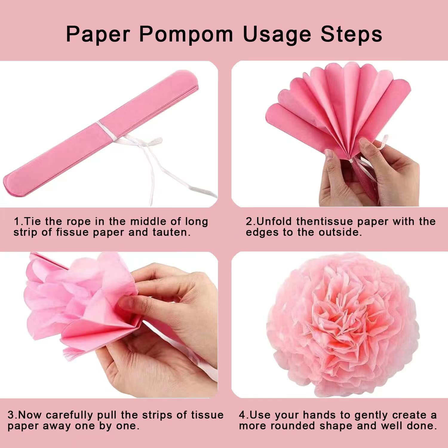 LeeHaven Birthday Party Decorations Set, Rose Gold Glittery Banner and Paper Garland Kit (Pink, 1 Set) 4cot3