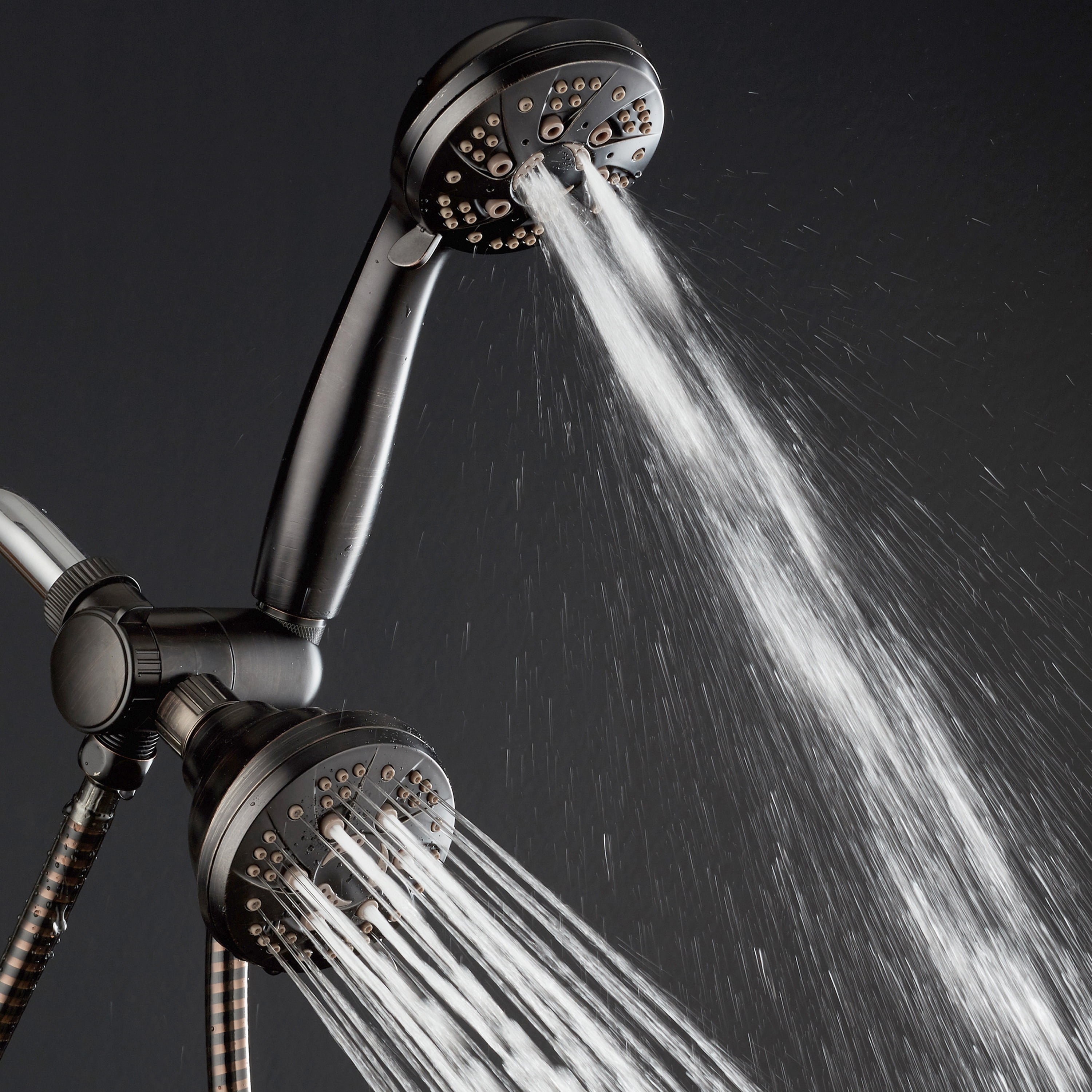AquaDance High-Pressure 48-Setting Luxury 3-Way Dual Shower Head (Oil Rubbed Bronze) 6wz1y