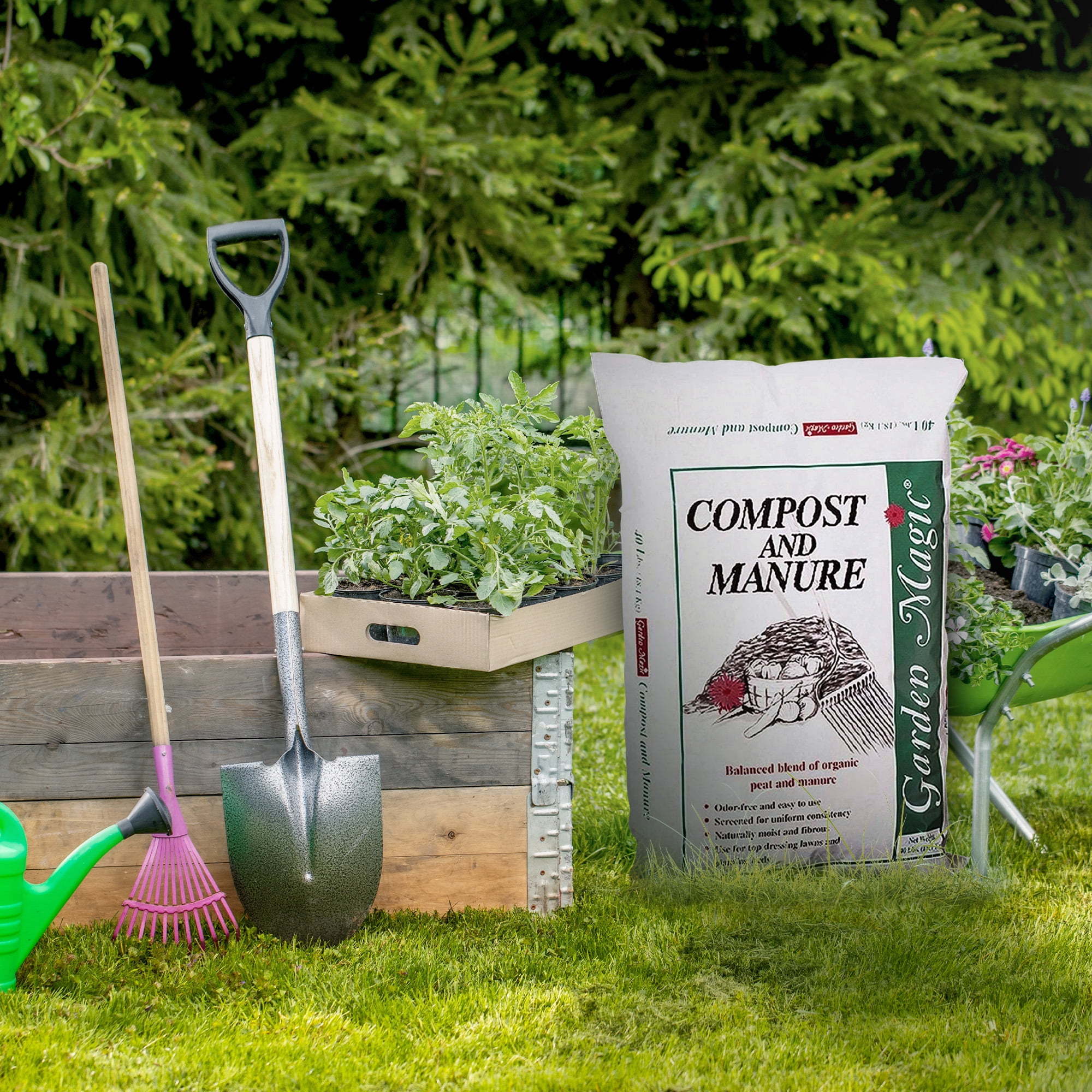 Michigan Peat Garden Compost and Manure Blend (Natural Organic Soil Amendment, 40 lb Bag, 10 Pack) 826pj