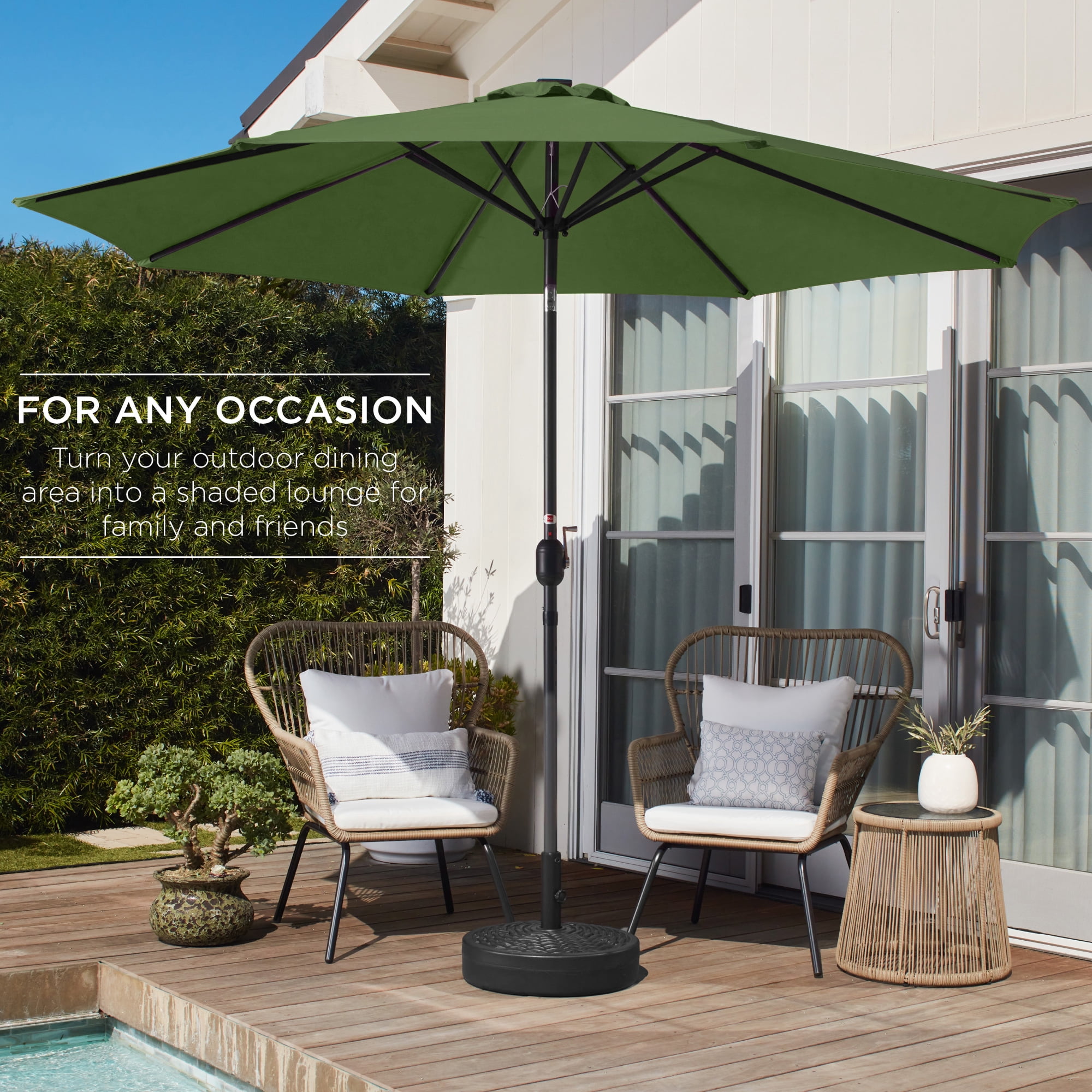 Best Choice Products 10ft Outdoor Steel Market Patio Umbrella (Fern, 10 ft) cwsce - Image 3