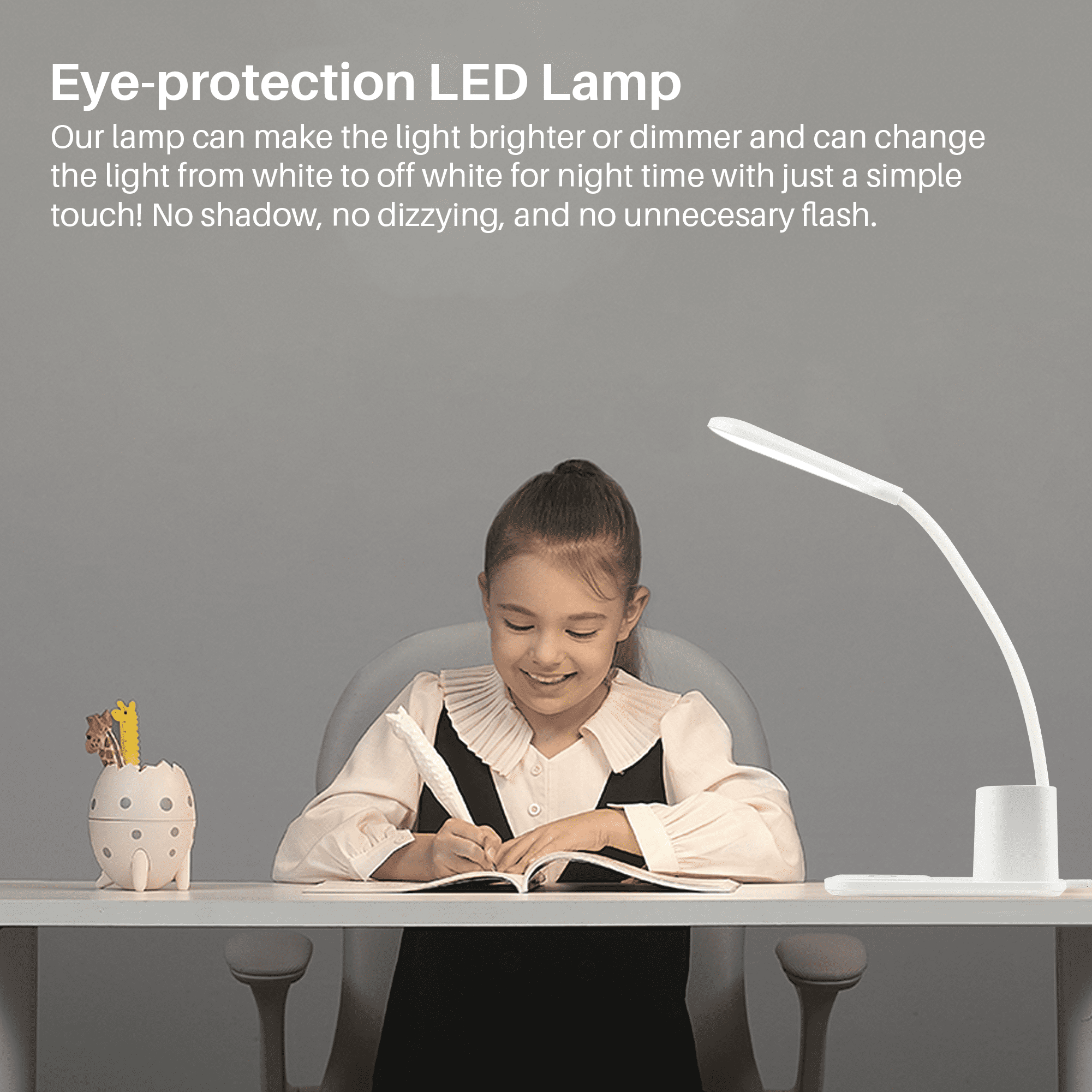 BCOOSS LED Desk Lamp with Wireless Charger and Pen Holder (3-Mode Dimmable, Flexible Gooseneck) i8cj6
