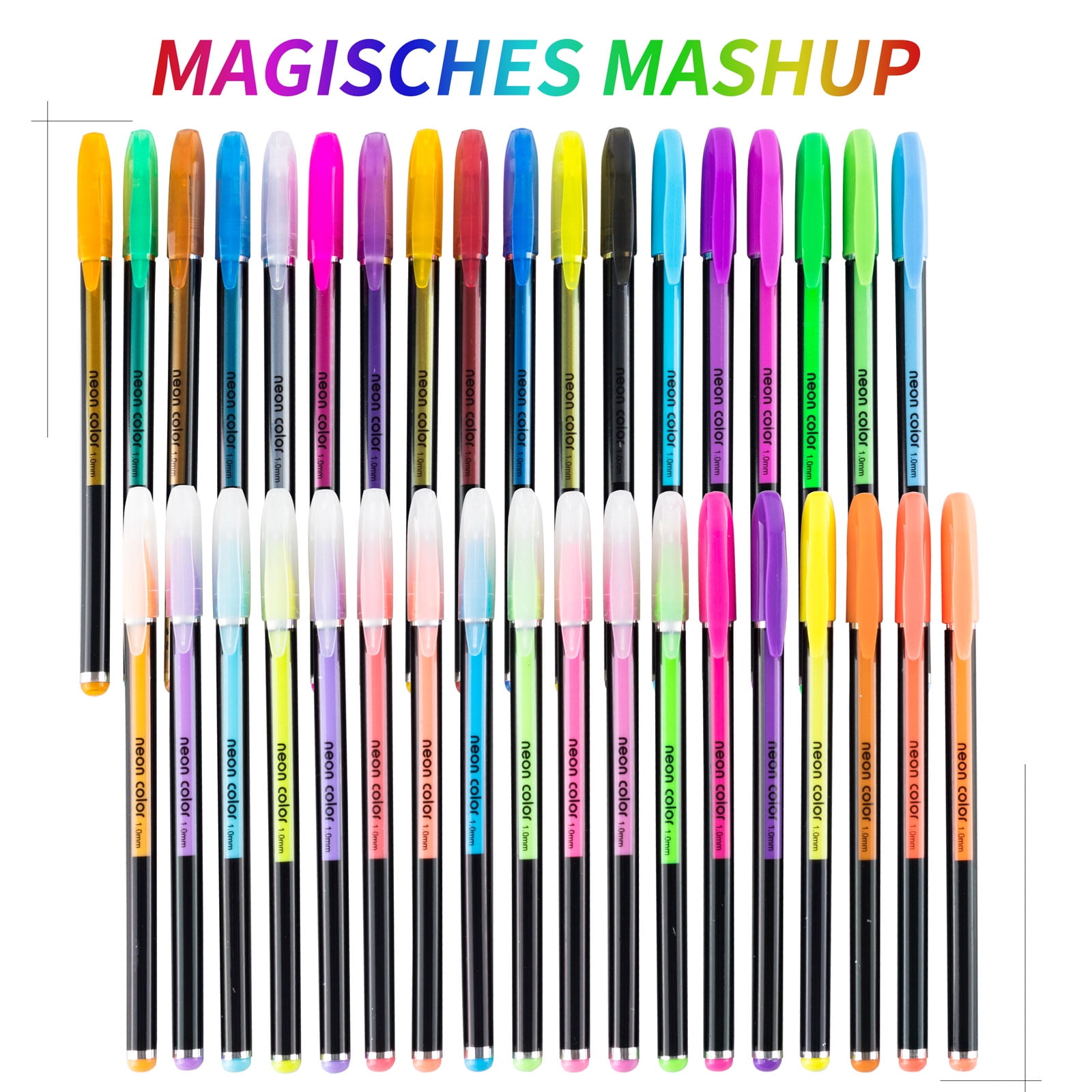 Aierliusa Glitter Gel Pen Set, Smooth Writing Art Pens for Drawing and Coloring (Assorted Colors, 60 Count) w99dr