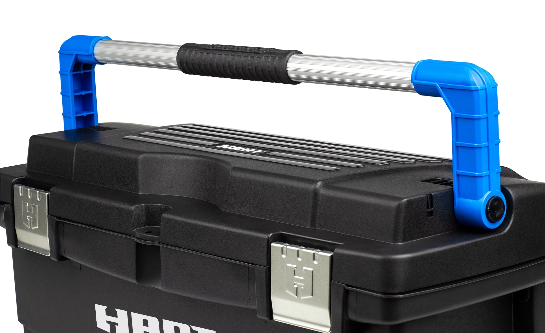 HART 26 in Toolbox, Heavy-Duty Resin Tool Storage and Organization (Black/Blue, 26 in) rbtb6