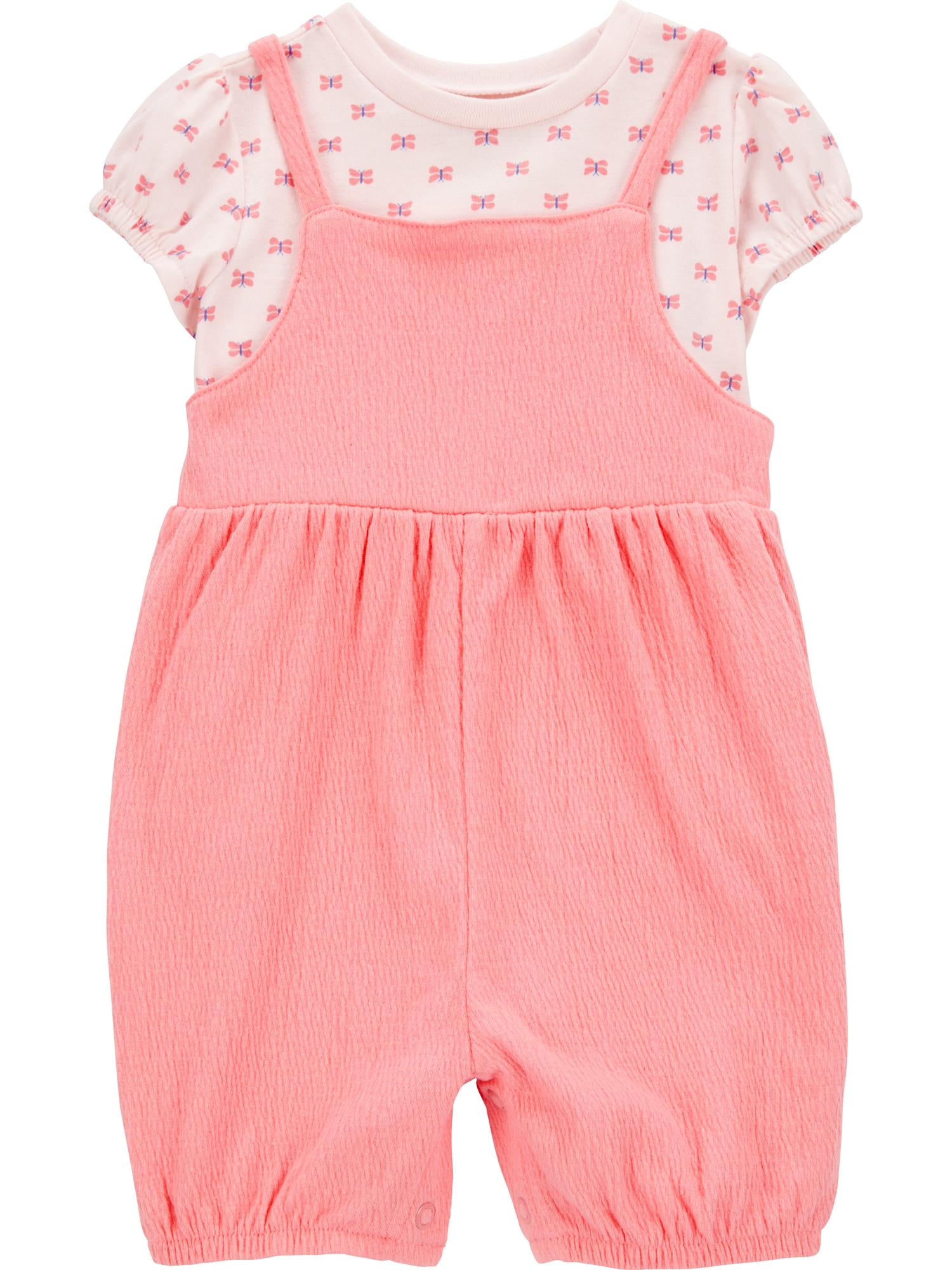 Carter's Child of Mine Baby Girl 2-Piece Romper Set (Pink, 0-3 Months) pzli9
