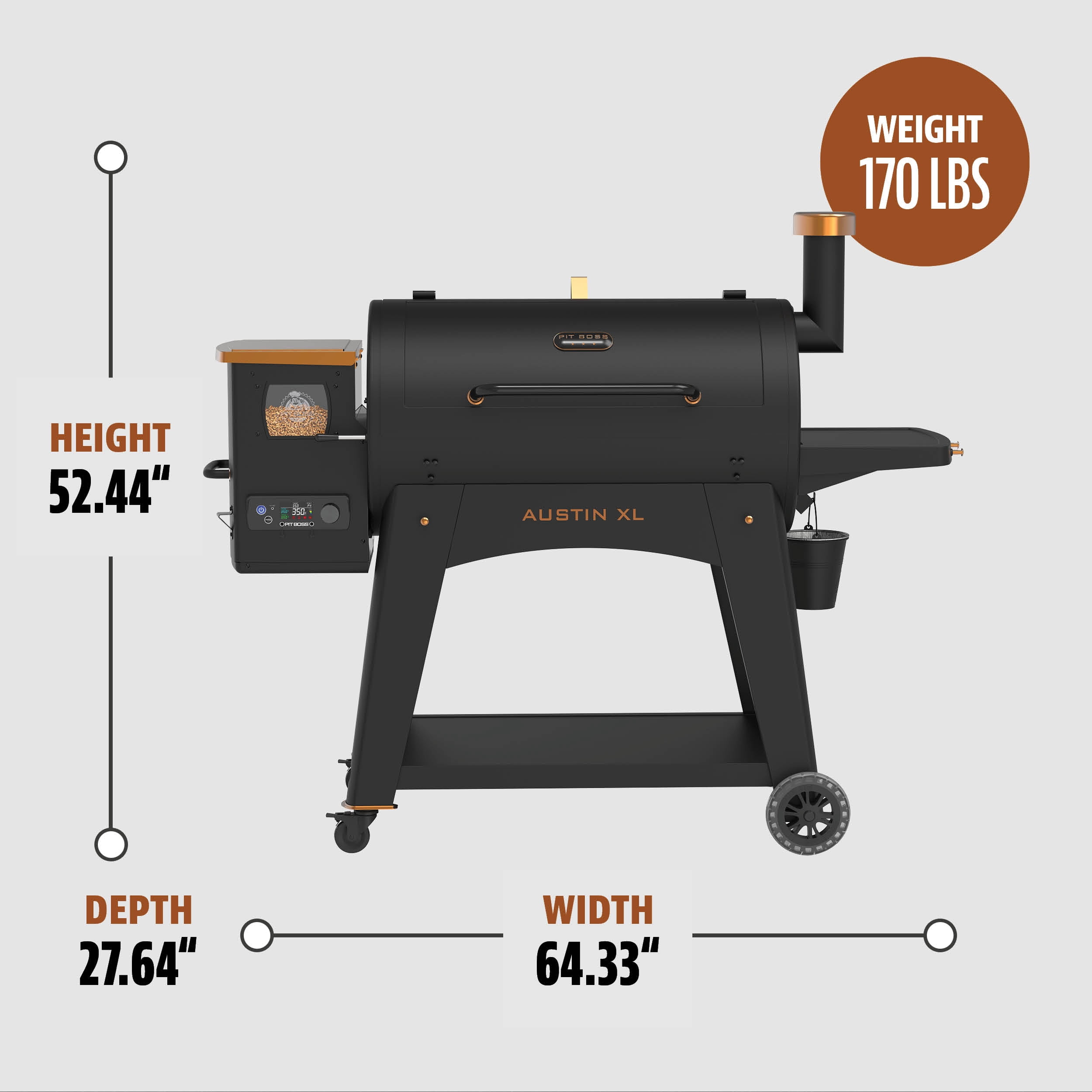 Pit Boss Onyx Series Austin XL Wood Fired Pellet Grill (Black, 1007 sq in) 353az