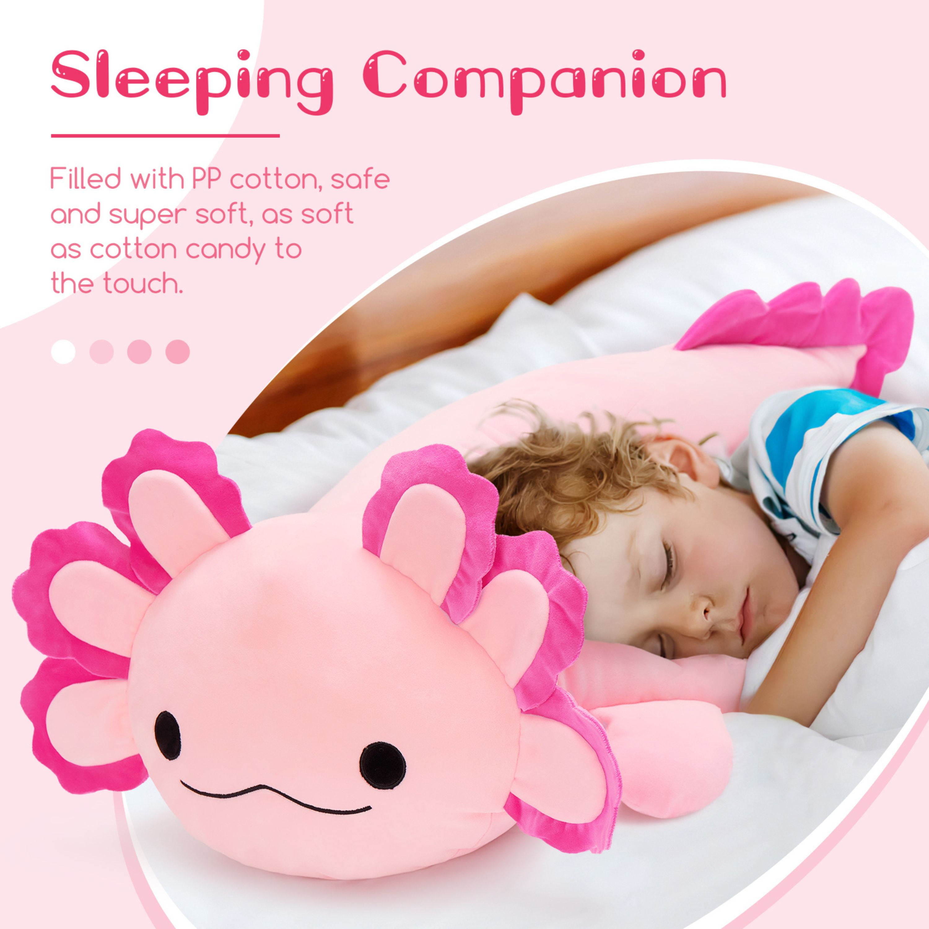 Tezituor Axolotl Stuffed Animal Large Plush Pillow Toy (Pink, 39 in) ltanl