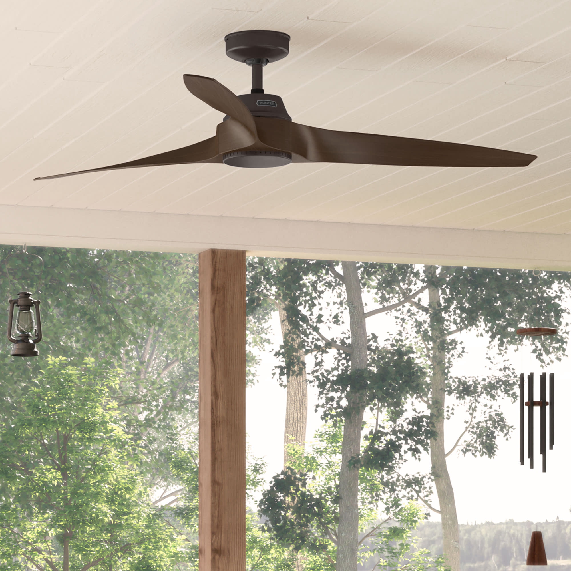 Hunter Mosley Indoor/Outdoor Ceiling Fan with Wall Control (Premier Bronze, 60 in) 3yakt
