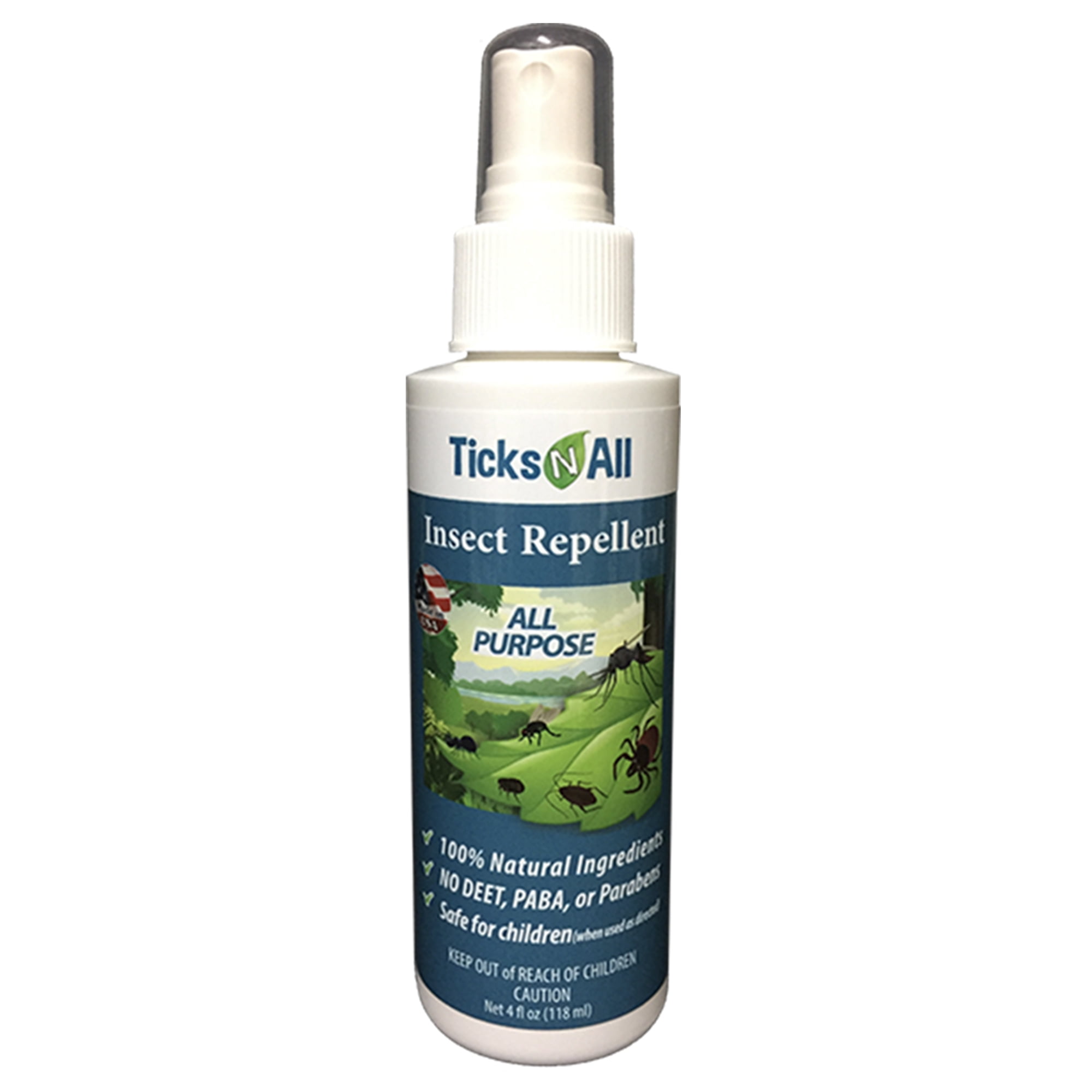 TICKS N ALL All Purpose Insect Repellent (Natural Formula, 4 oz) dtejw