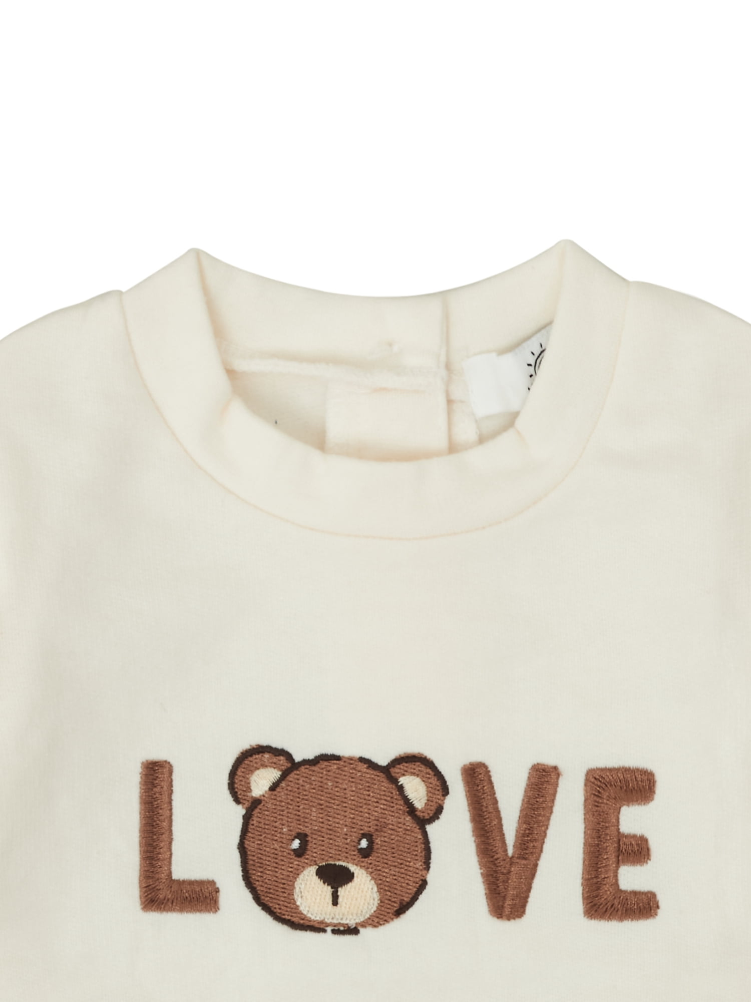 Wonderluxe Baby Girls' Long Sleeve Sweatshirt and Pant 3-Piece Set (White, 0-24M) ygzy9