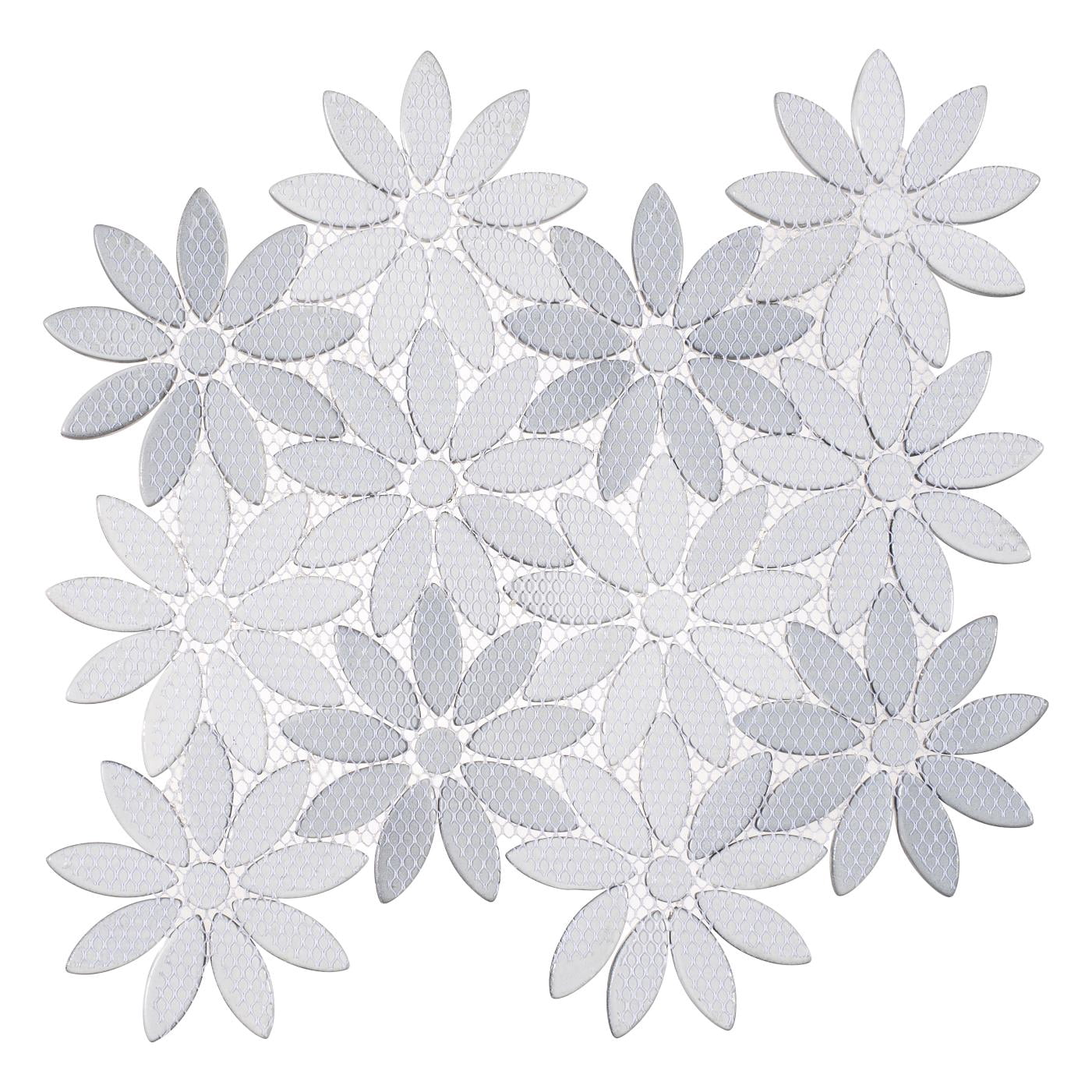Andova Tiles Fresh Ticia Gray Floral Pattern Polished Glass Mosaic Wall and Floor Tile (Grey, 0.76 sq ft) hmht5