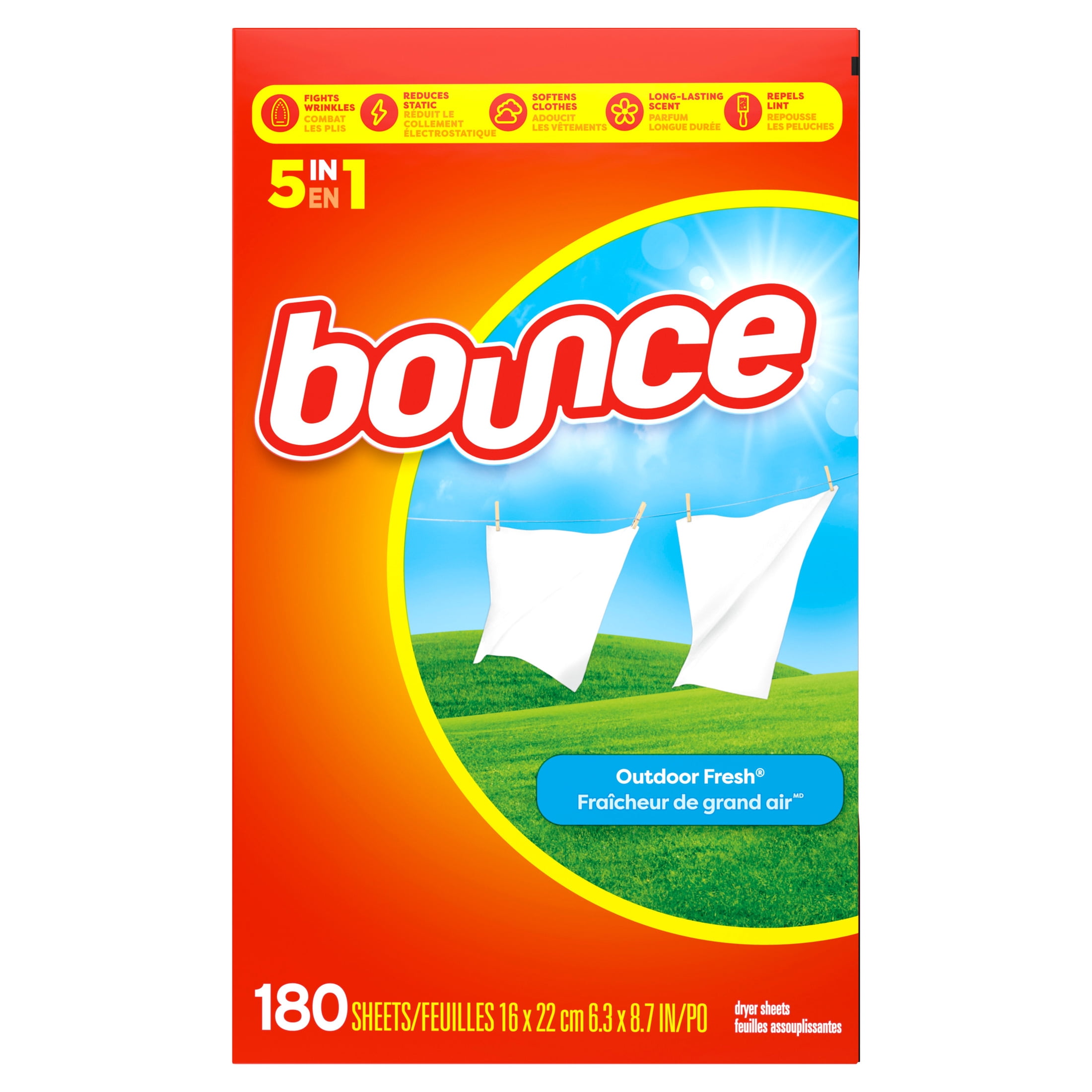 Bounce Fabric Softener Dryer Sheets, Outdoor Fresh Scent (180 Count) pitd3