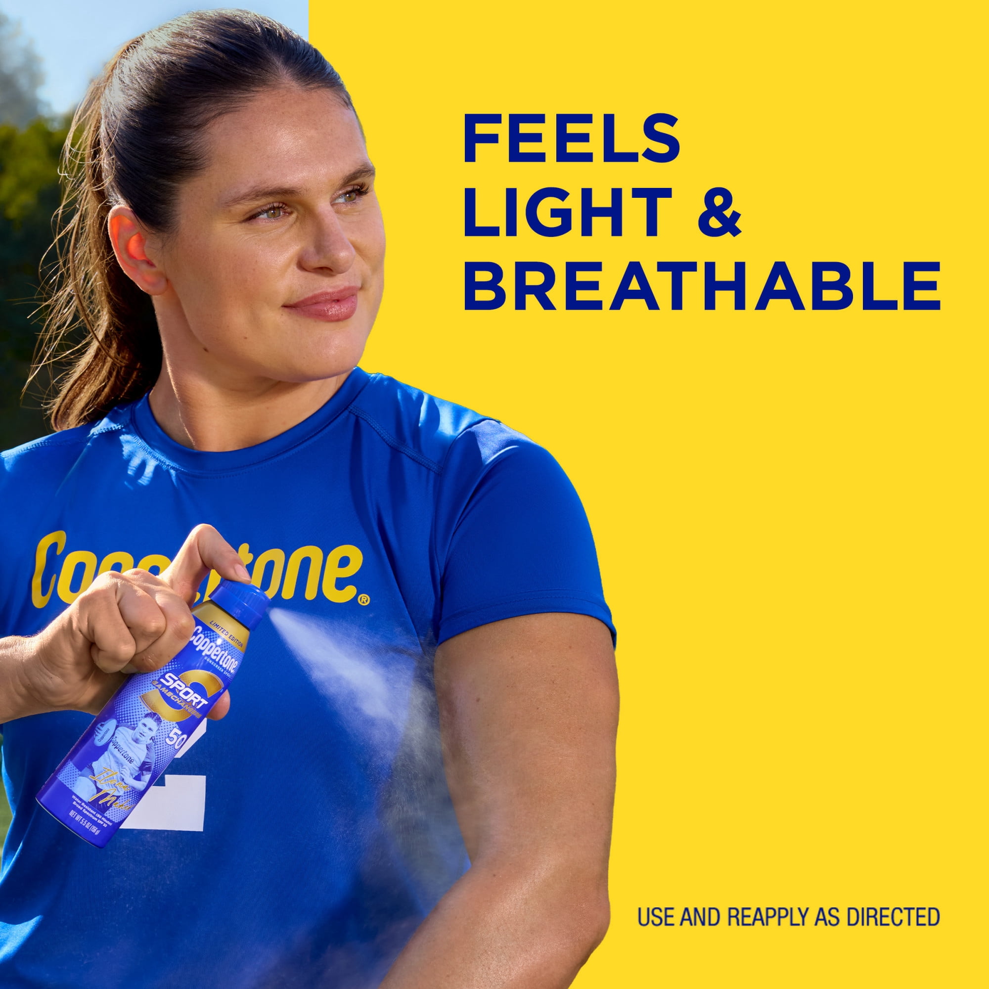 Coppertone Sport Sunscreen Spray SPF 50 Broad Spectrum UVA/UVB Protection (Ilona Maher Limited Edition, 5.5 oz) 8f7w0