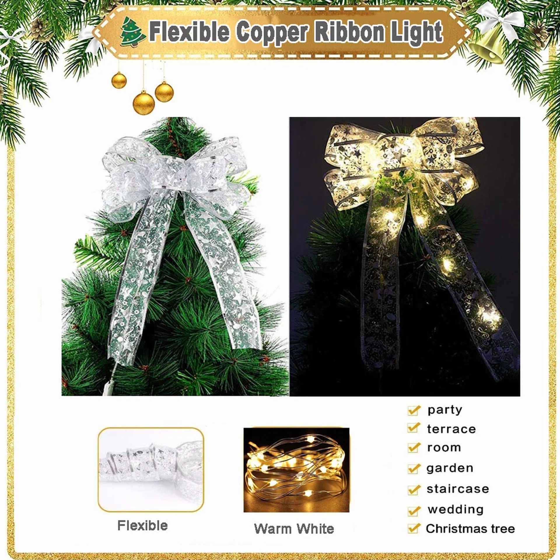 VAULT LED Ribbon Fairy String Lights for Christmas Tree and Gift Wrapping (Warm White, 13 ft) 738if