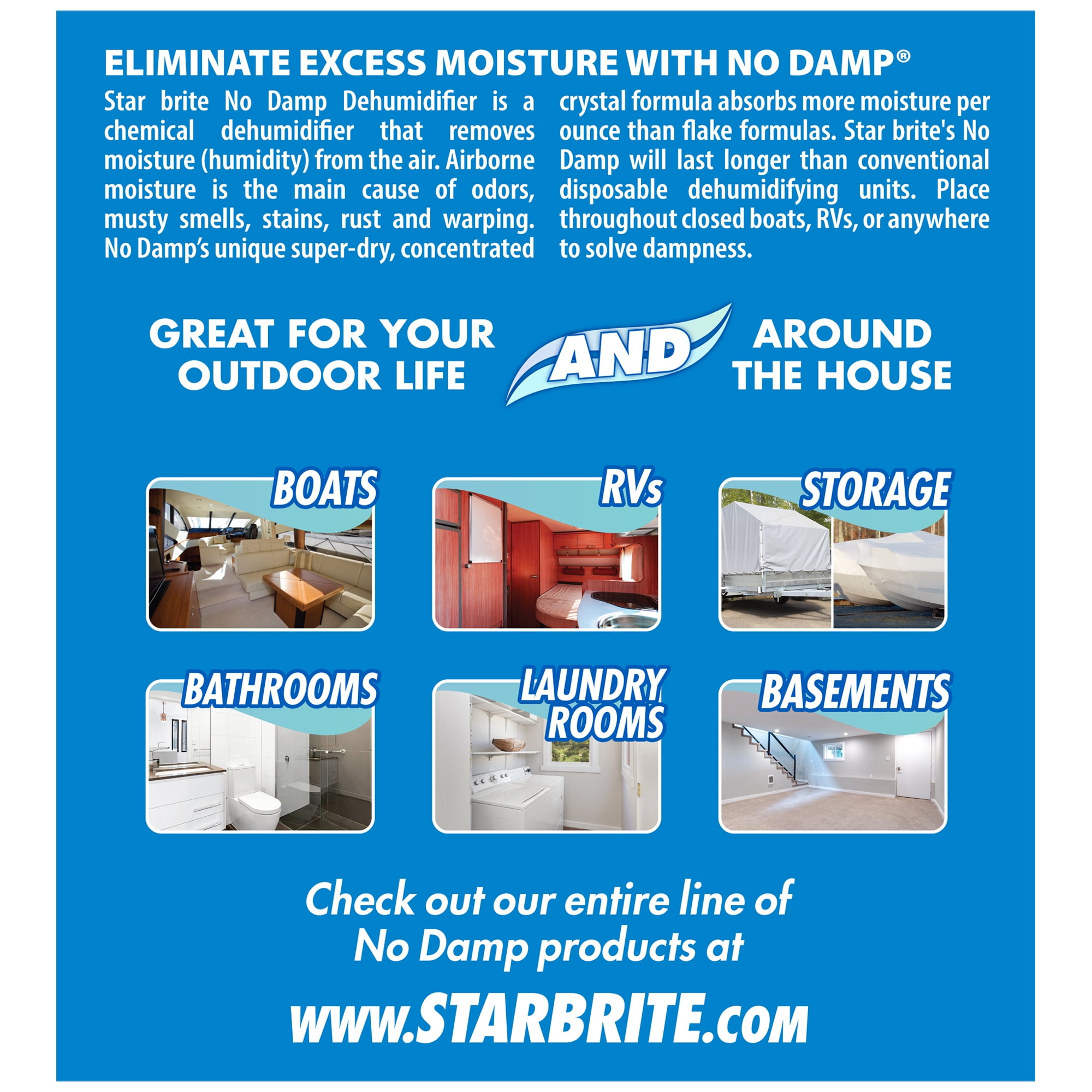 Star Brite No Damp Dehumidifier Moisture Absorber for RVs and Vacation Homes (White, 12 oz) 8gwqr