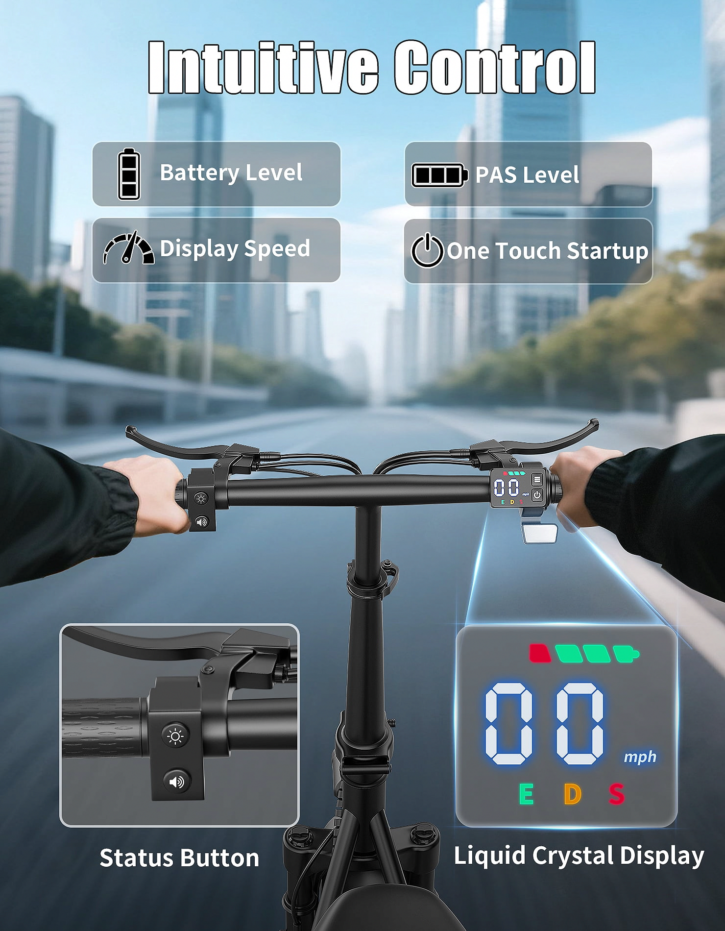Pikabike Electric Scooter with Seat for Adults, High-Performance Commuter with Full Suspension (Black, 14 in Tires) lgccn
