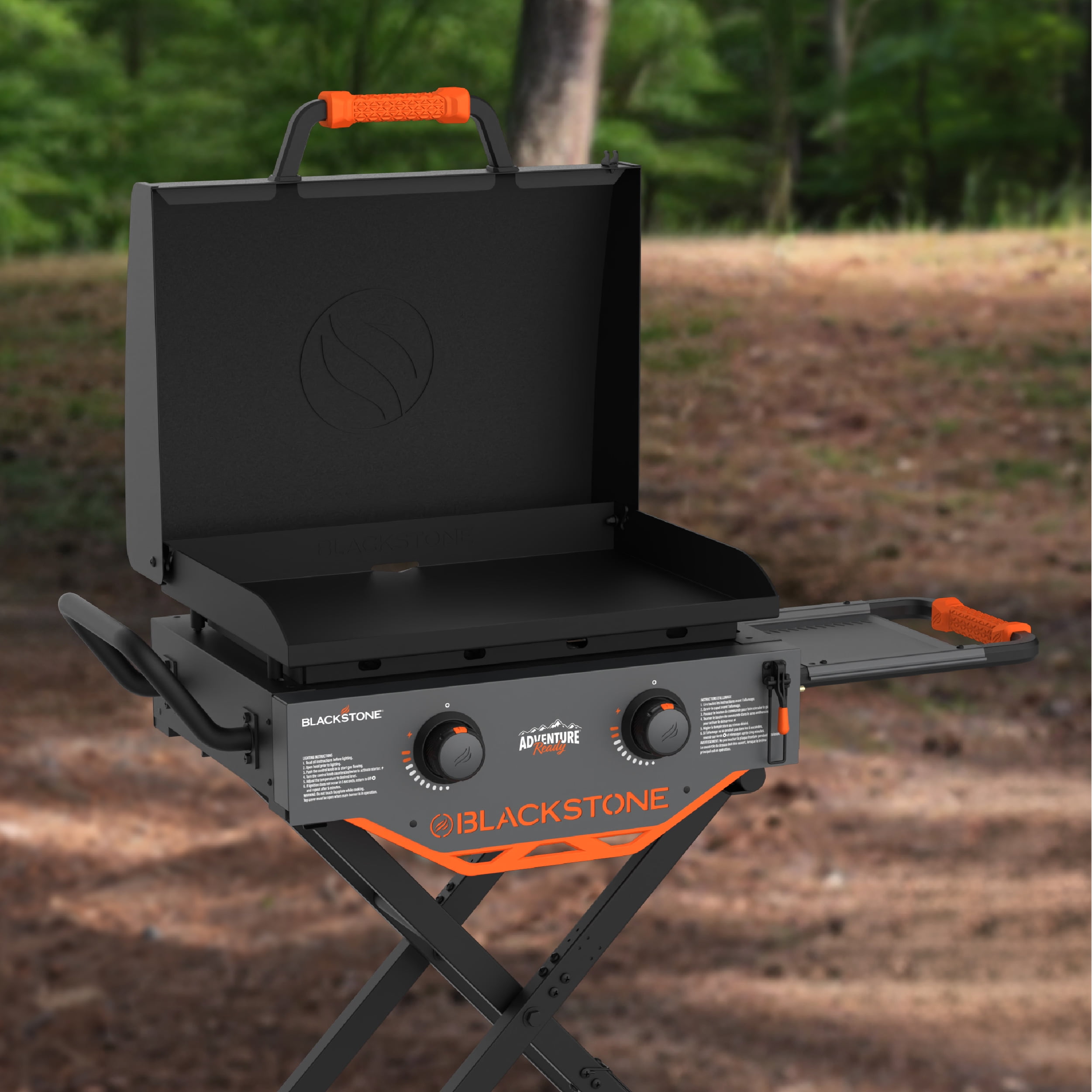 Blackstone Adventure Ready Outdoor Griddle (22 in, 2-Burner Propane Flat Top Grill, Gray) pp0me