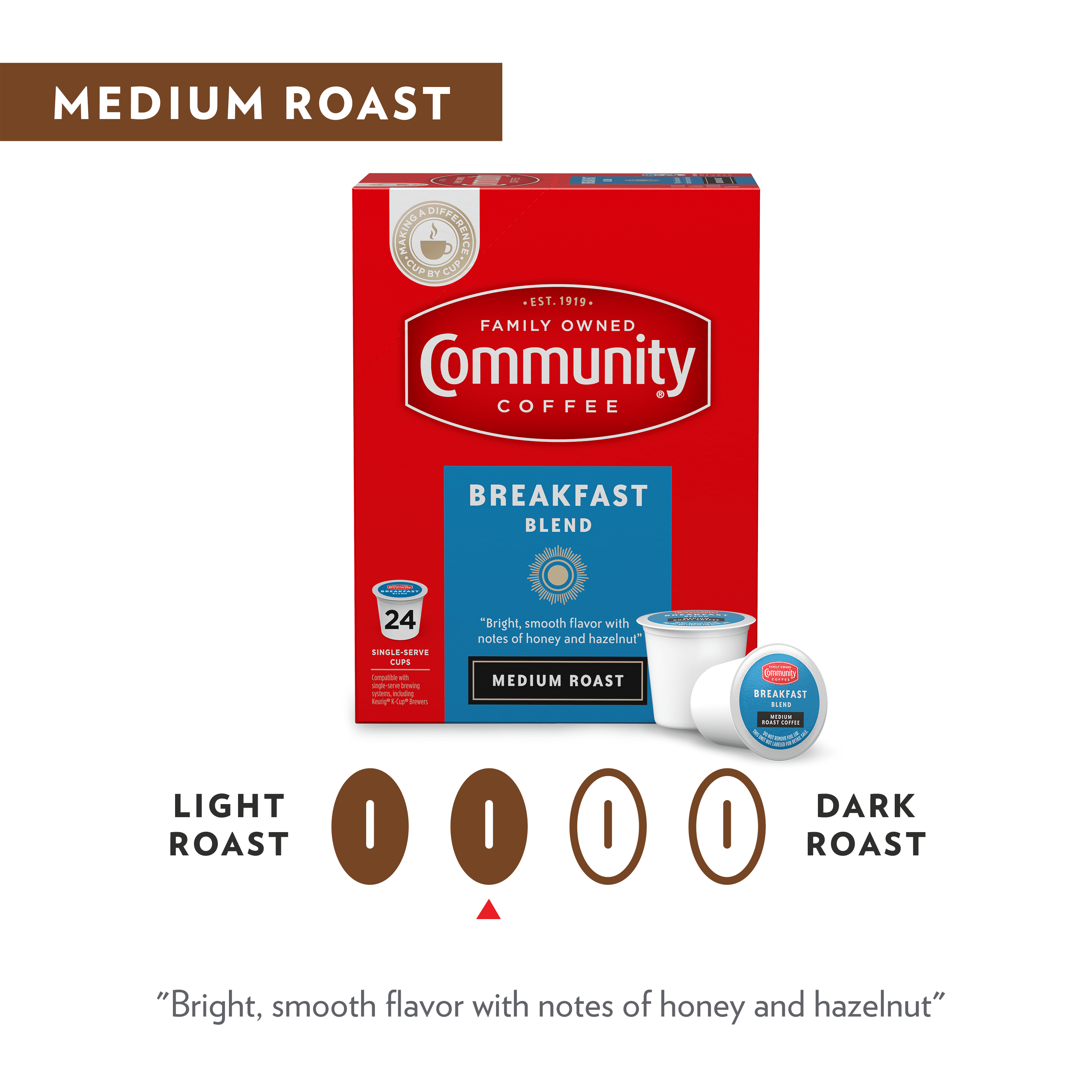 Community Coffee Breakfast Blend Medium Roast Coffee Pods for Keurig K-Cup Brewers (72 Count) o4ert