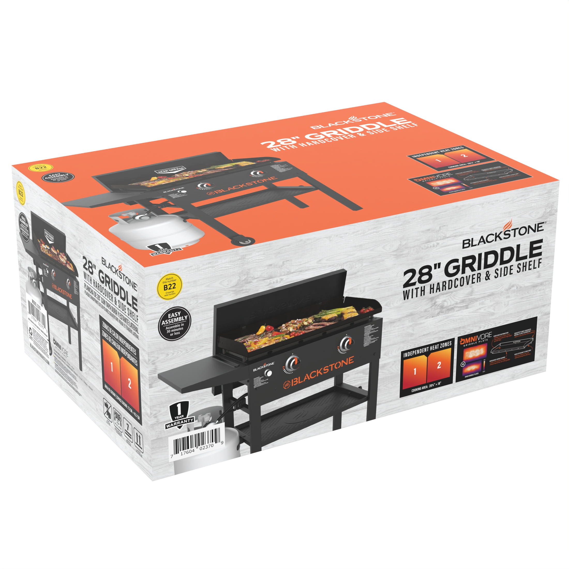 Blackstone Original 28 in. 2-Burner Outdoor Flat Top Propane Griddle with Hard Cover (Black) 9lq2e