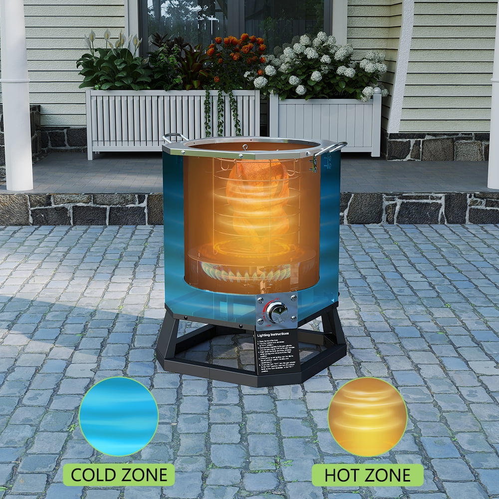 NUUK Outdoor Turkey Fryer, Propane Deep Fryer with Cast Iron Burner Stand, High-Efficiency Cooking System (Black, 30 qt) 42l22