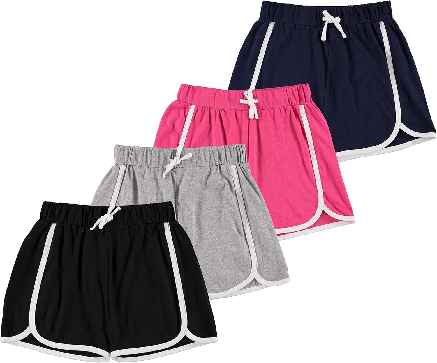 Pink Angel Girls Dolphin Shorts Activewear Set (Multi-Color, 4-Pack) 387jg