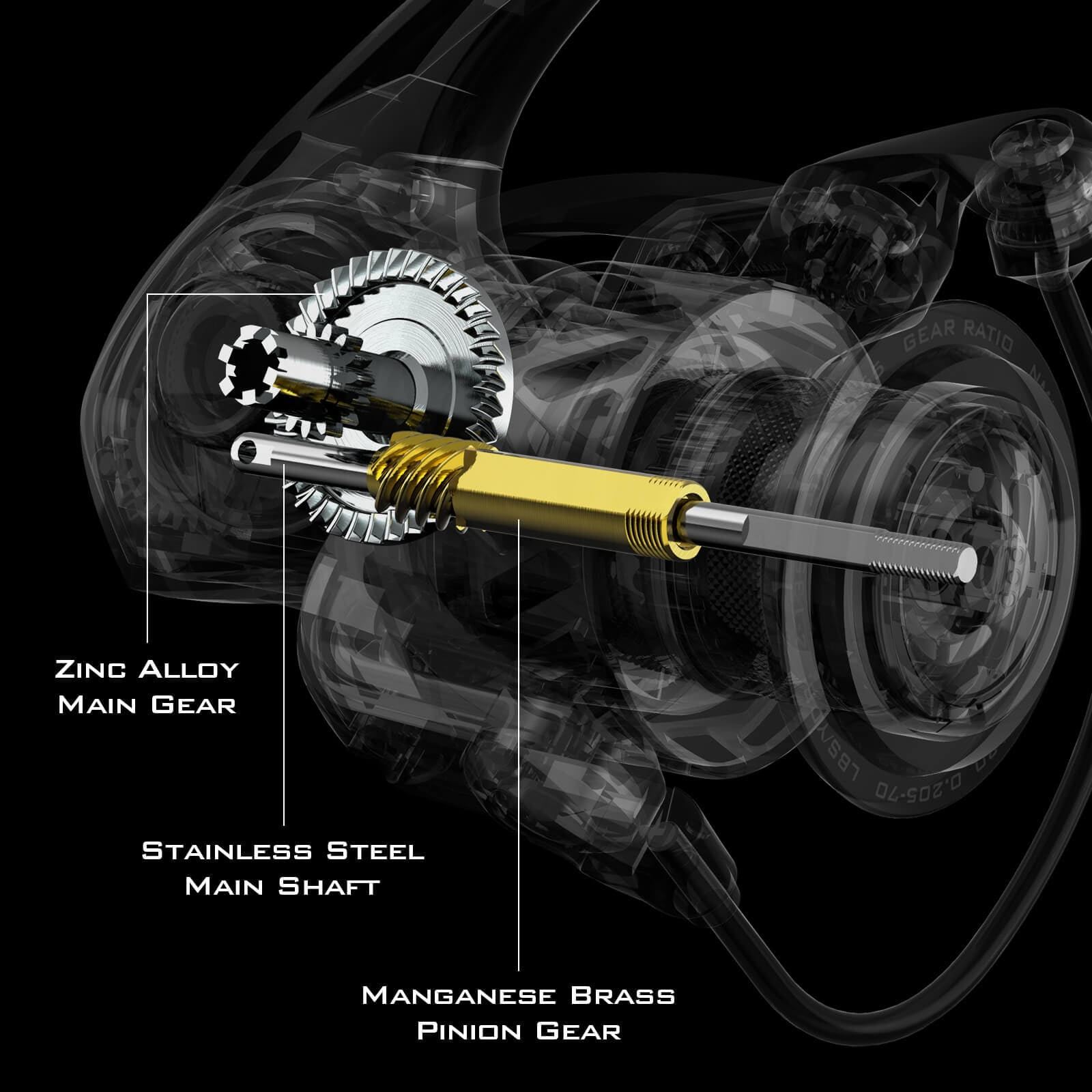 KastKing Zephyr Spinning Reel Graphite Frame 5.2:1 Gear Ratio (Black, 3000 Series) ph0fk