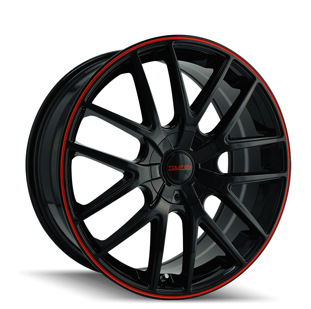 Touren TR60 Performance Wheel (Black with Red Ring, 18x8 in, 5x112/5x120, 40mm Offset) exfr9