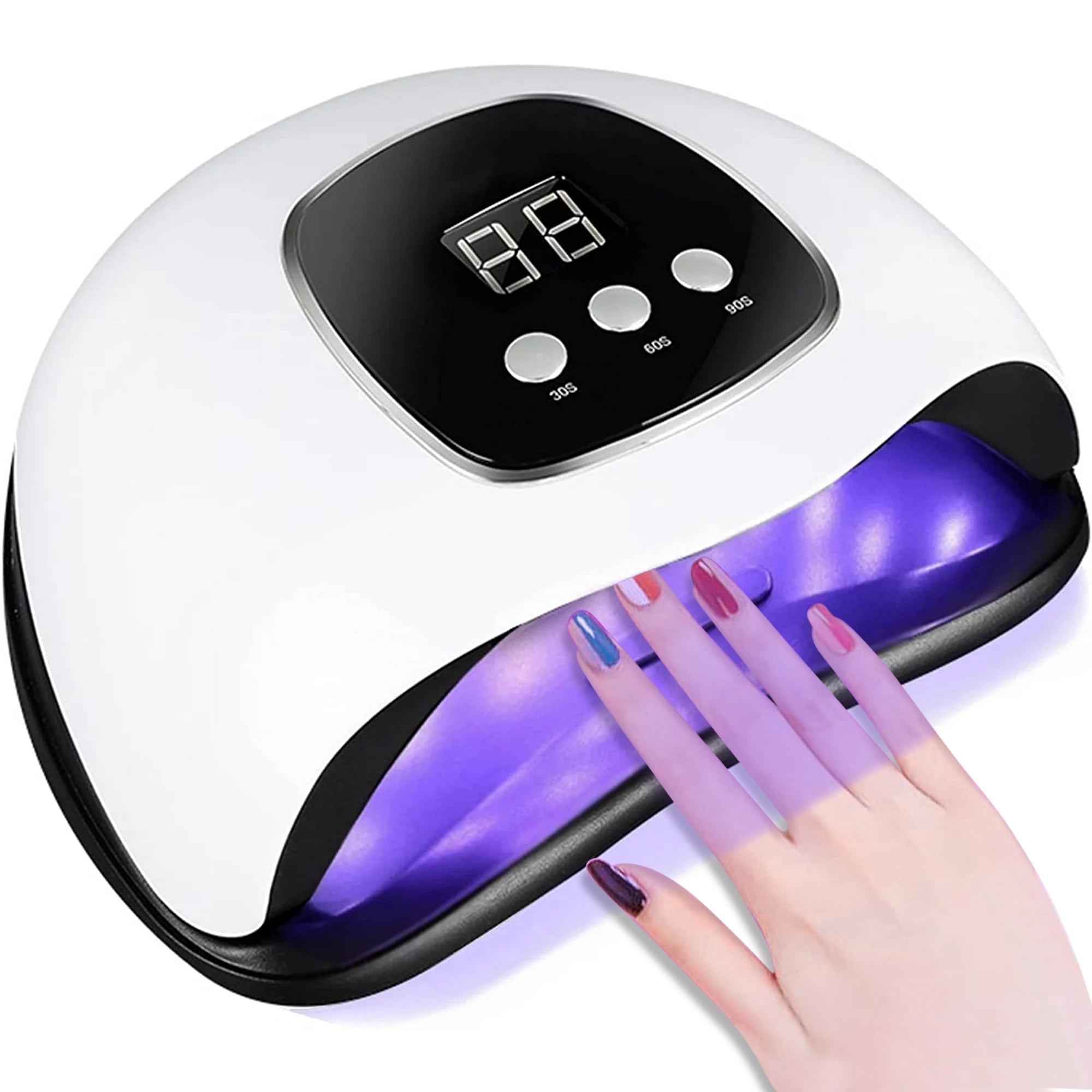 Swtroom UV LED Nail Lamp, Professional Fast Gel Polish Dryer with Automatic Sensor (White, 7.28 x 6.3 x 3.35 in) rb7h1