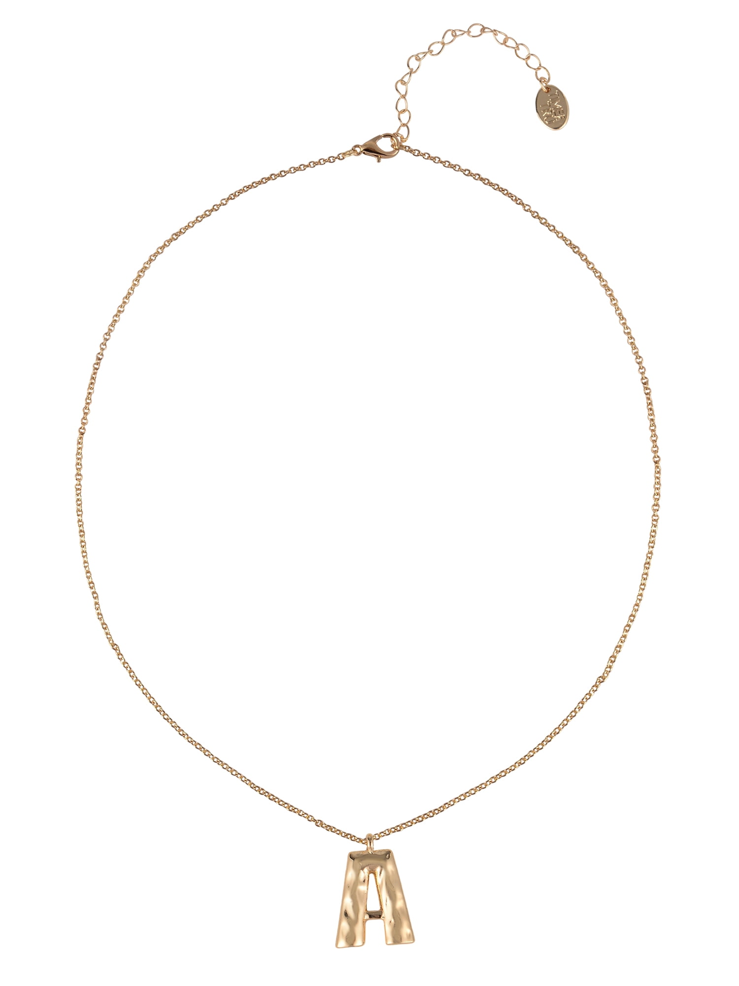 Time and Tru Goldtone Hammered Initial A Pendant Necklace (Gold, 18 in) u051c