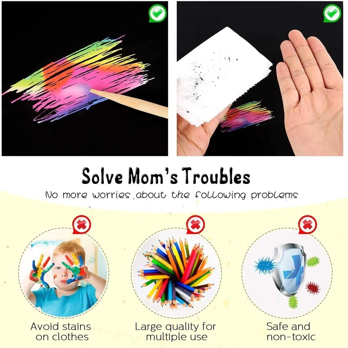 BSHAPPLUS Rainbow Scratch Art Notebooks, Creative DIY Drawing Activity Set for Kids (Black, 4 Pack, 10.2 in x 7.5 in) typ0r