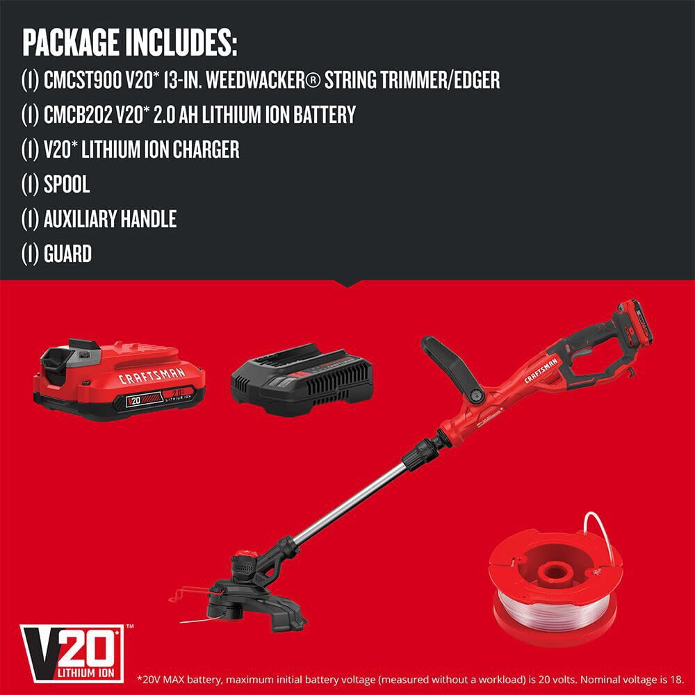 BLACK+DECKER 20V Cordless Straight Shaft String Trimmer and Edger Kit (Black, 13 in) 4njg9