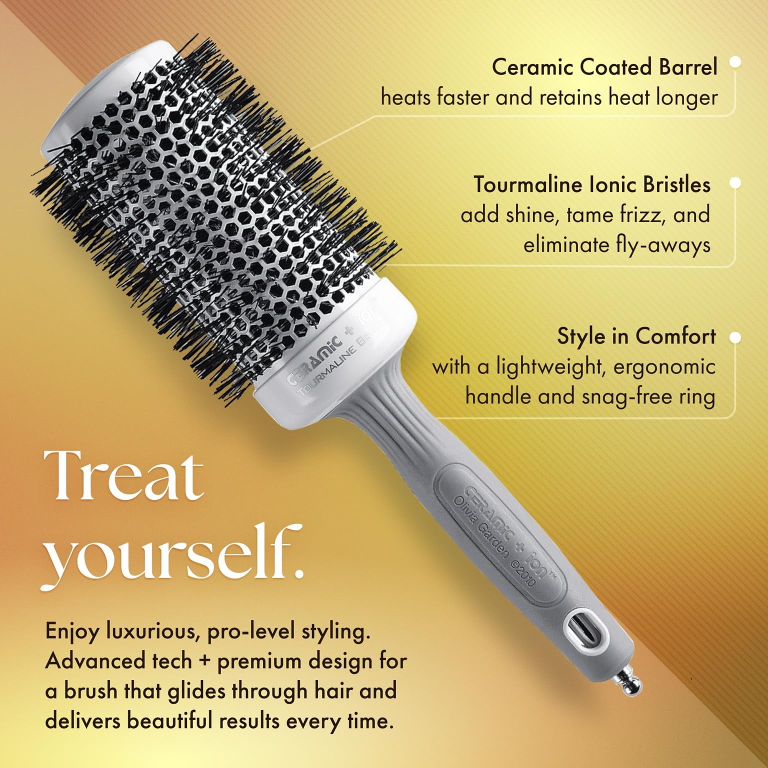 Olivia Garden Ceramic + Ion Thermal Round Hair Brush (0.5 in) sbqqf