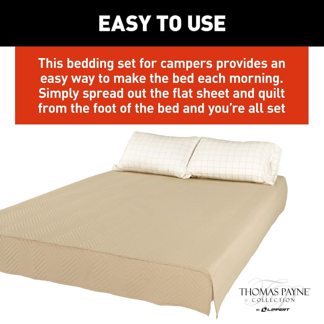 Lippert Thomas Payne Easy Zzzs RV Bedding Set (Queen, Gray) 5o59b