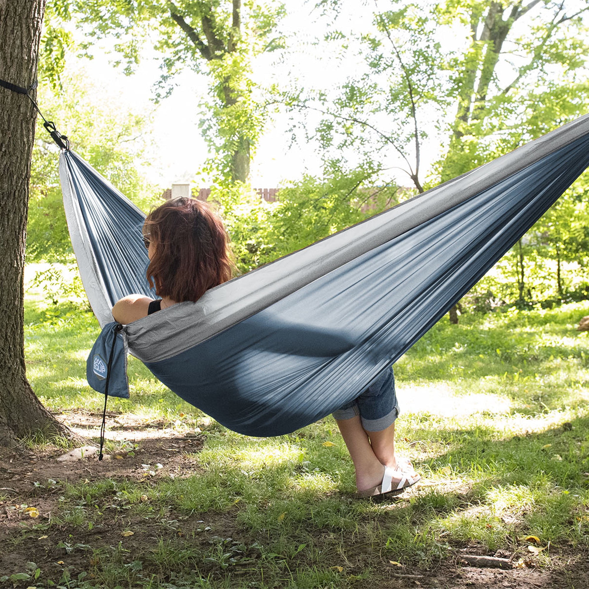 Equip 1P Travel Hammock Lightweight Portable Camping Gear (Blue Steel/Stone, 116 in x 59 in) 2zrpp
