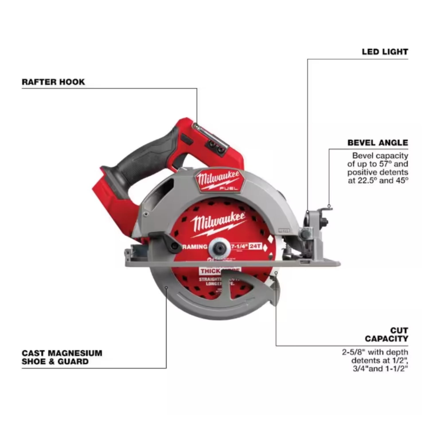 Milwaukee M18 FUEL 7-1/4 in. Cordless Circular Saw (Brushless, Tool-Only) qa626