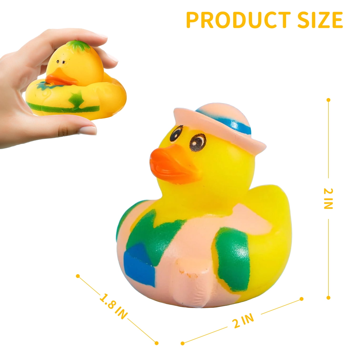 Rirool Assorted Rubber Ducks for Kids Bath Toys, Floating Mini Duckies for Party Favors (Multicolor, 20 Pack) w8gg3