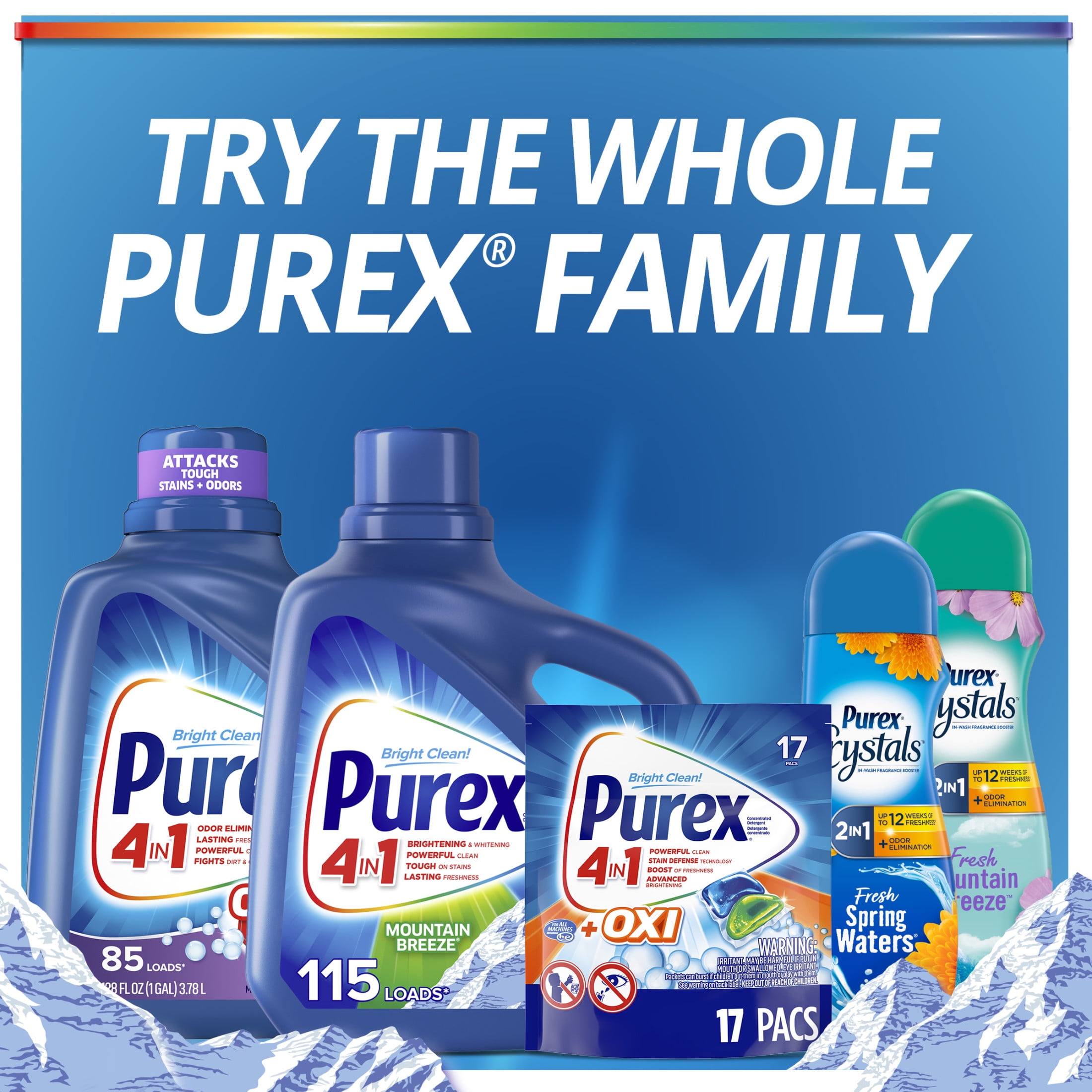 Purex Fresh Mountain Breeze Liquid Laundry Detergent (Fresh Scent, 75 fl oz) wvuxt