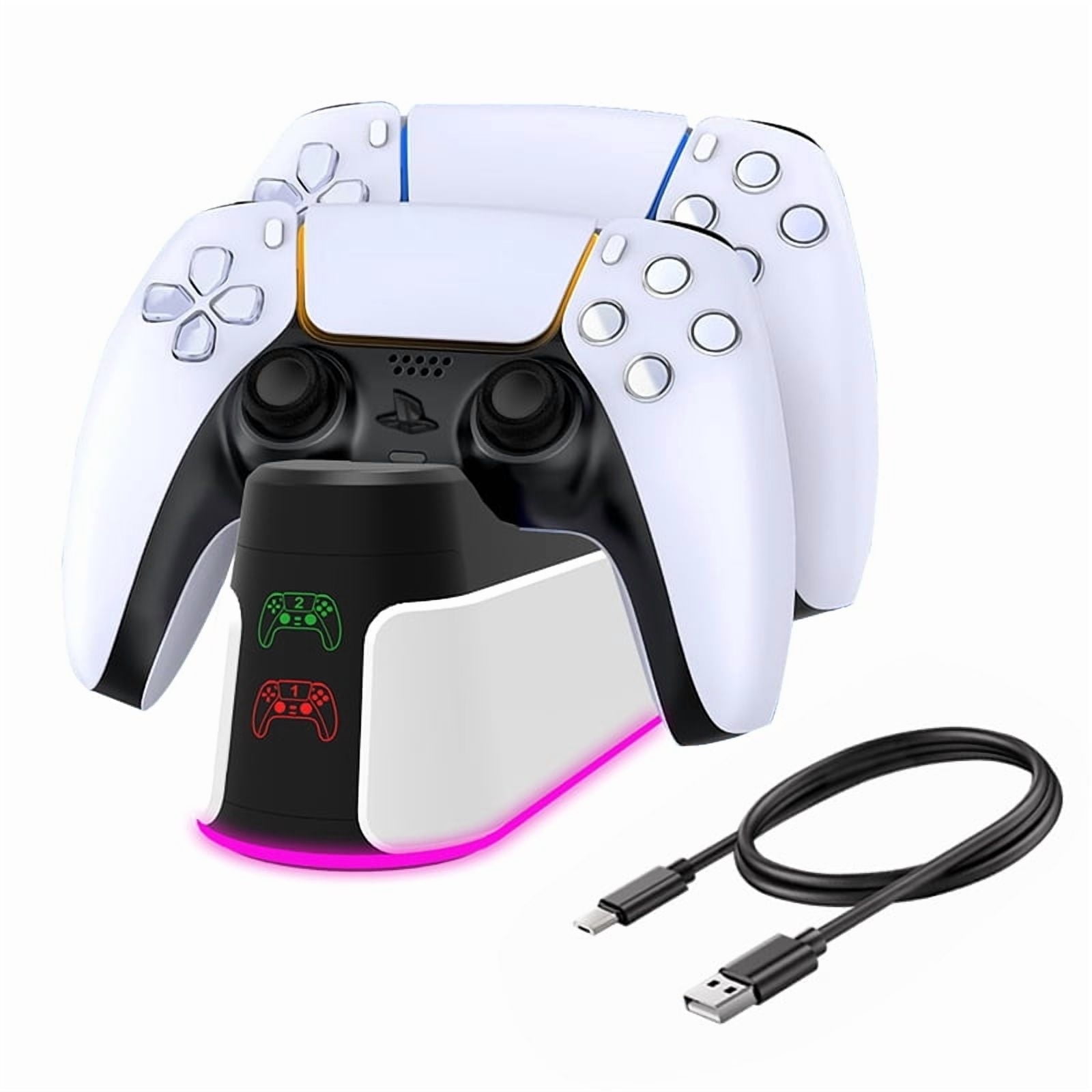 UHM PlayStation 5 DualSense Controller Charging Station (Fast Dual Dock with LED Indicator, White) zbbb7