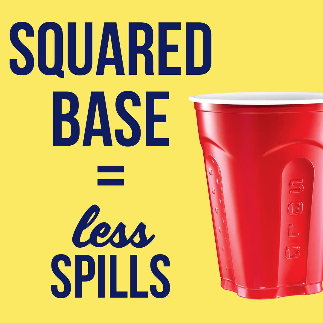 Solo Disposable Plastic Cups, Heavy-Duty Party Drinkware, Leakproof Design (Red, 18 fl oz, 100 ct) 14ght