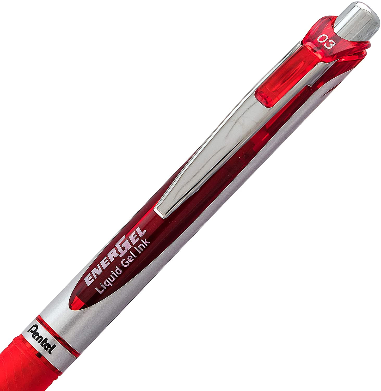 Pentel EnerGel RTX Retractable Gel Pen, Extra Fine Needle Tip, Smooth Writing, Red Ink (2-Pack, 0.012 in) bcarr