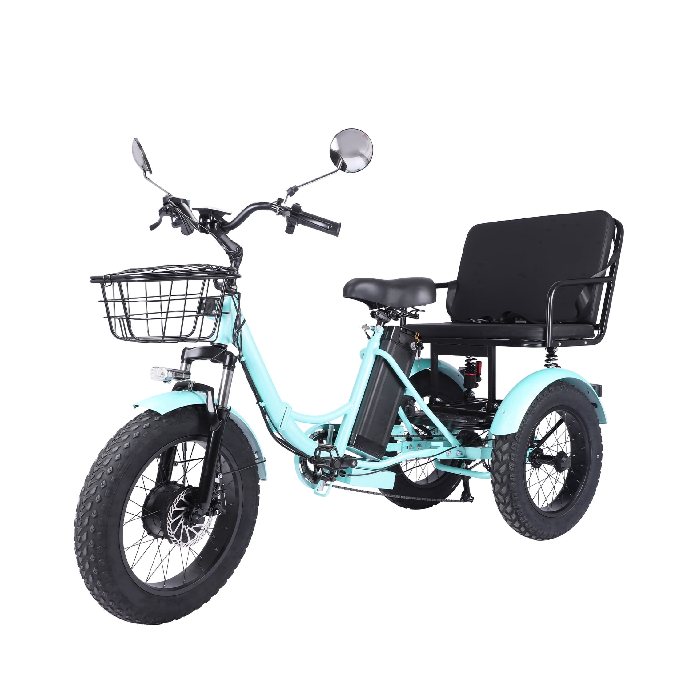 Vicamy Adult Electric Tricycle with 500W Motor and Fat Tires (Blue, 360 lb Capacity) h3rxe