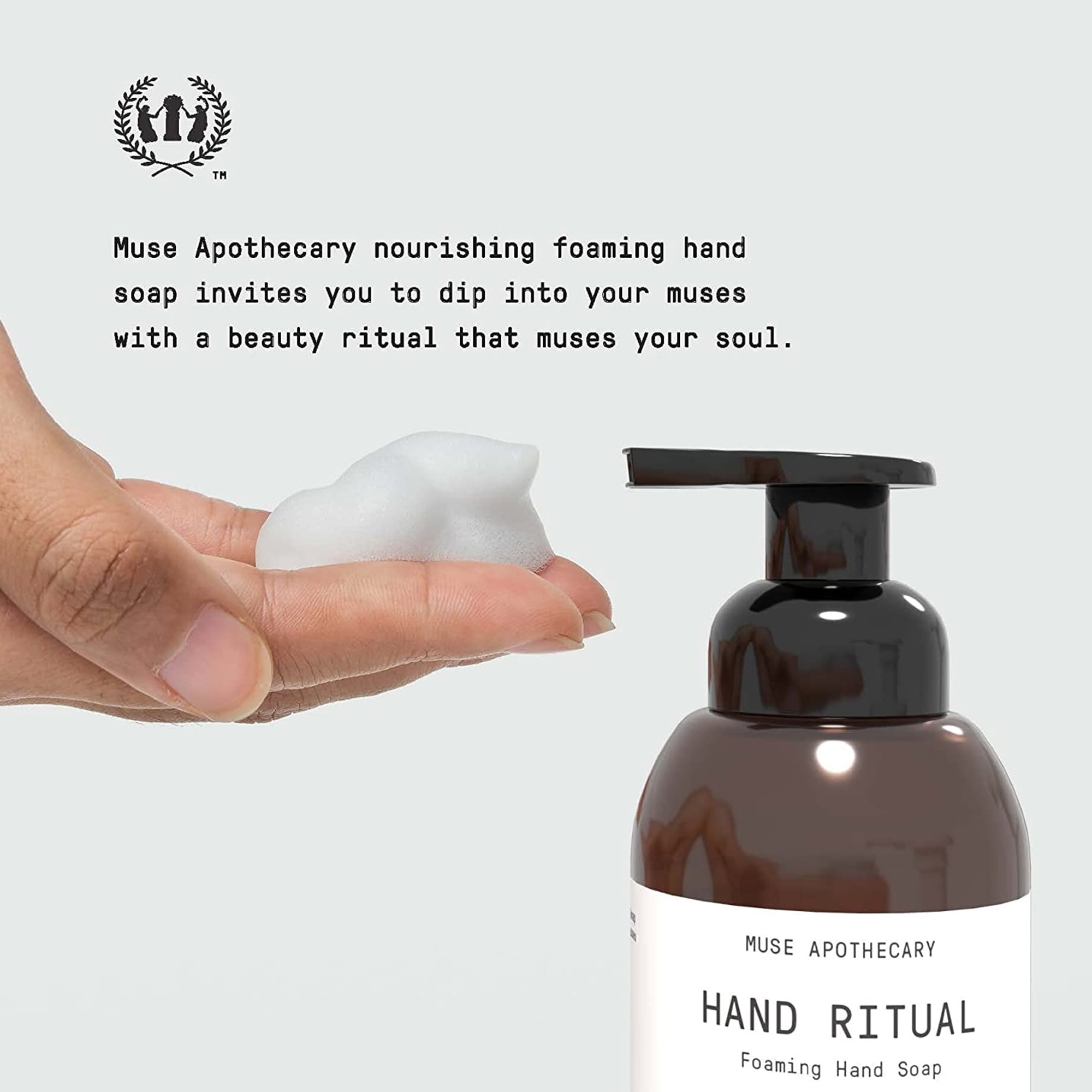 Muse Apothecary Hand Ritual Aromatherapy Foaming Soap, Rosemary Mint & Hemp Oil (11.5 oz) 9xj32