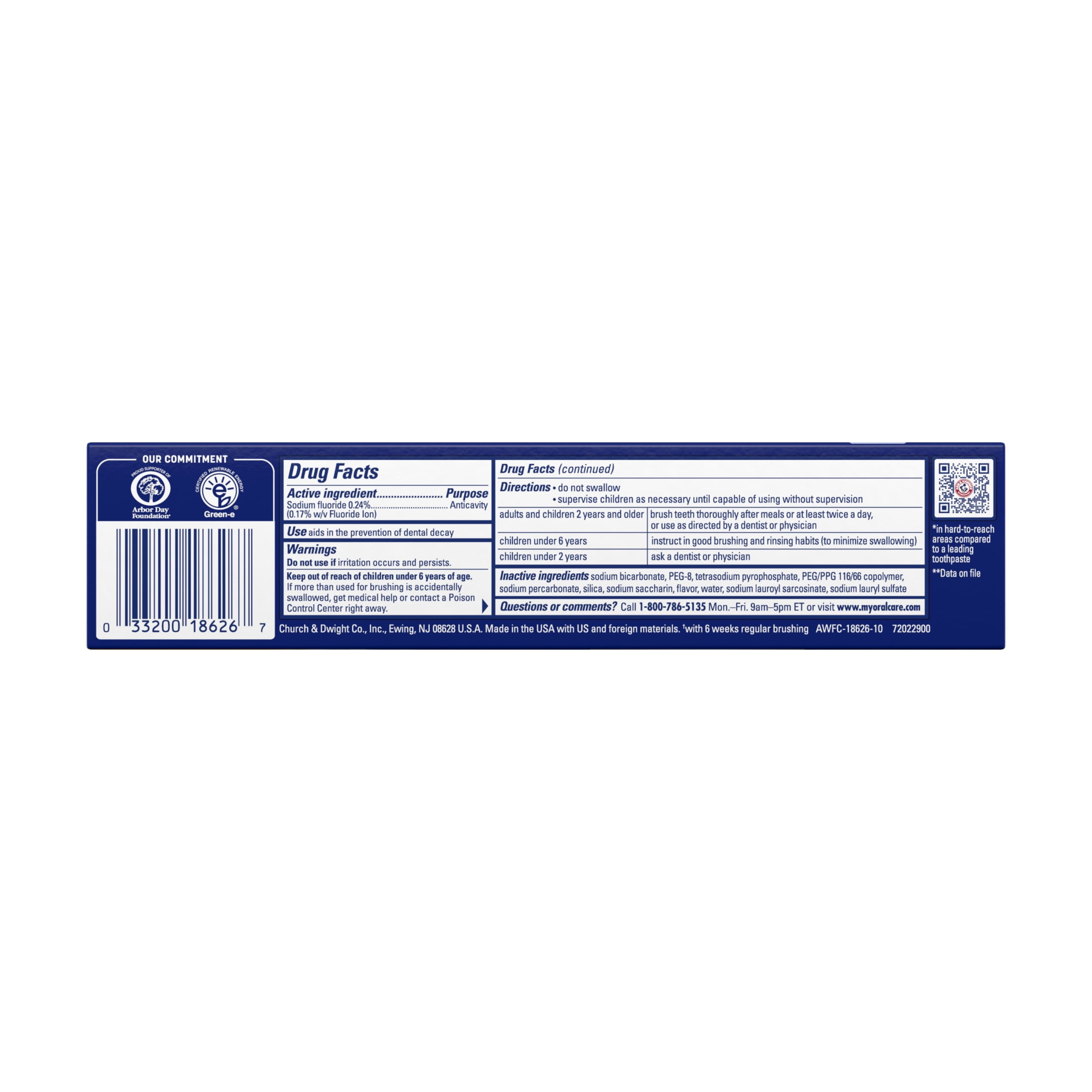 ARM & HAMMER Advance White Extreme Whitening Toothpaste, Fluoride Anticavity Formula (Clean Mint, 6 oz) i4ab0